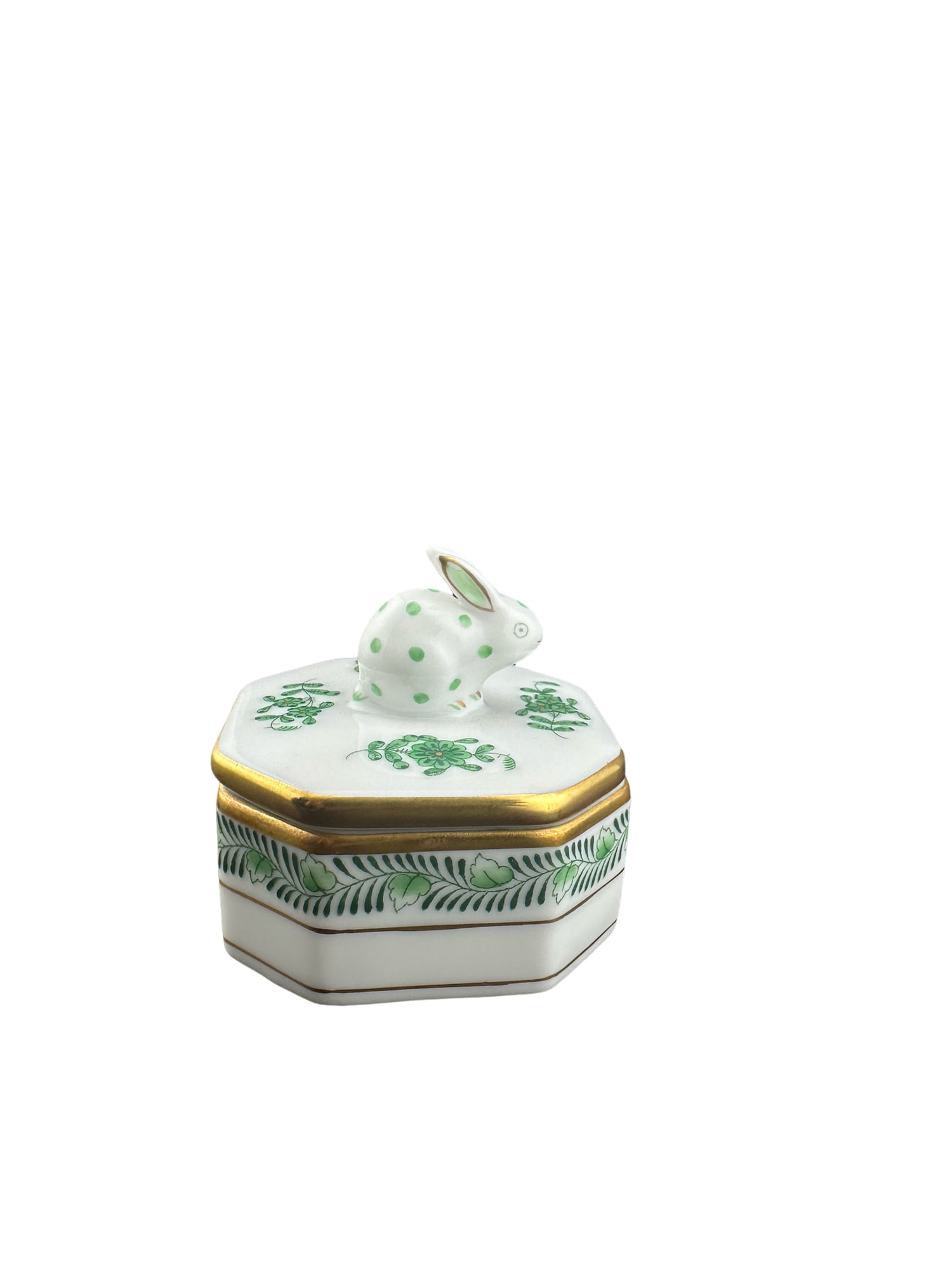 HEREND PETITE OCTAGONAL BOX - BUNNY - 8