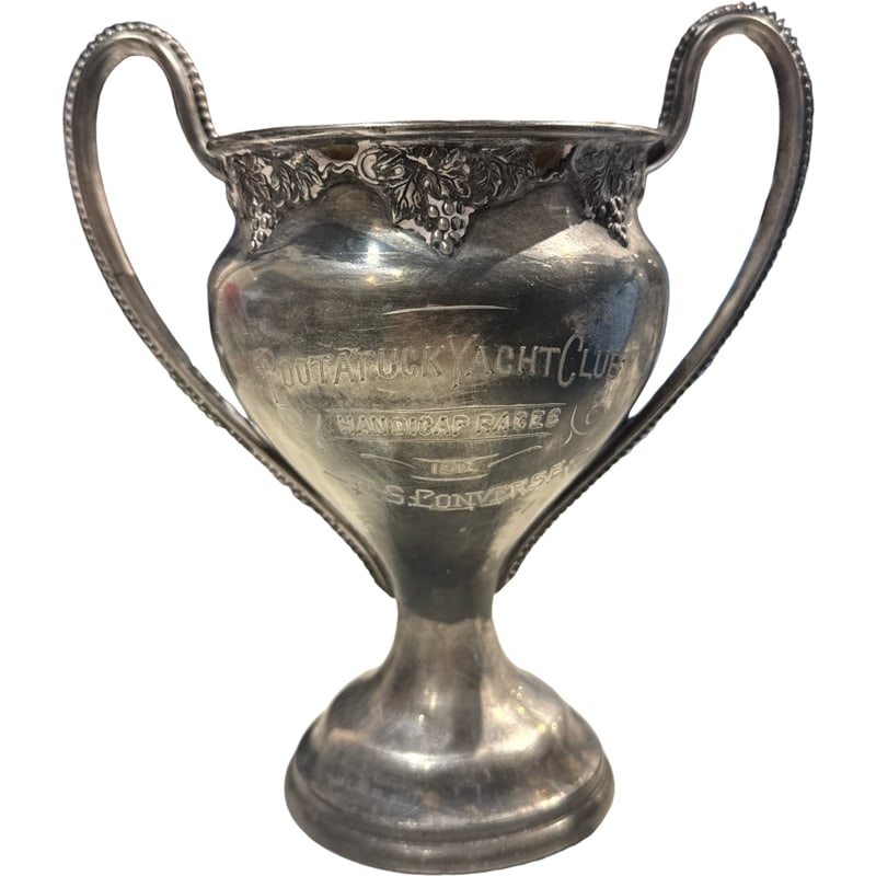 Vintage Yacht Club Trophy - Pootatuck Yacht Club Handicap Races 1912 - Derby Silver Company: PLEASE READ: in house shipping within the US If you win this item, please select self arranged for in house shipping when paying invoice In 1912, the Pootatuck Yacht Club (located on the Housatonic Ri
