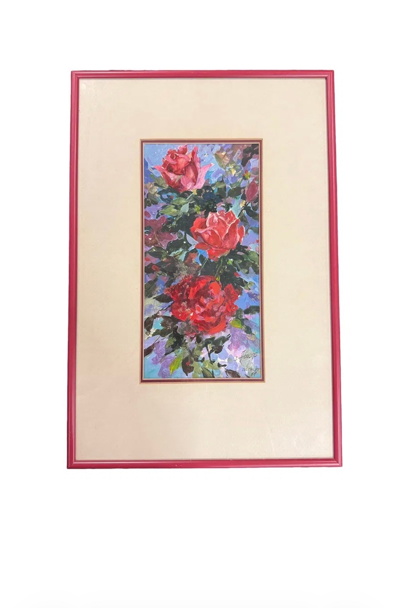 Virginia Fouche 1989 Red Roses Original Signed and Framed (1 of 4)