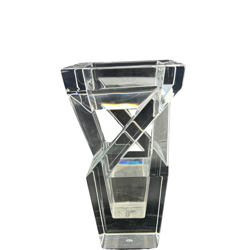 Baccarat Architecture Vase: PLEASE READ: in house shipping within the US If you win this item, please select self arranged for in house shipping when paying invoice The Baccarat Architecture Vase is a heavy, clear French lead cr