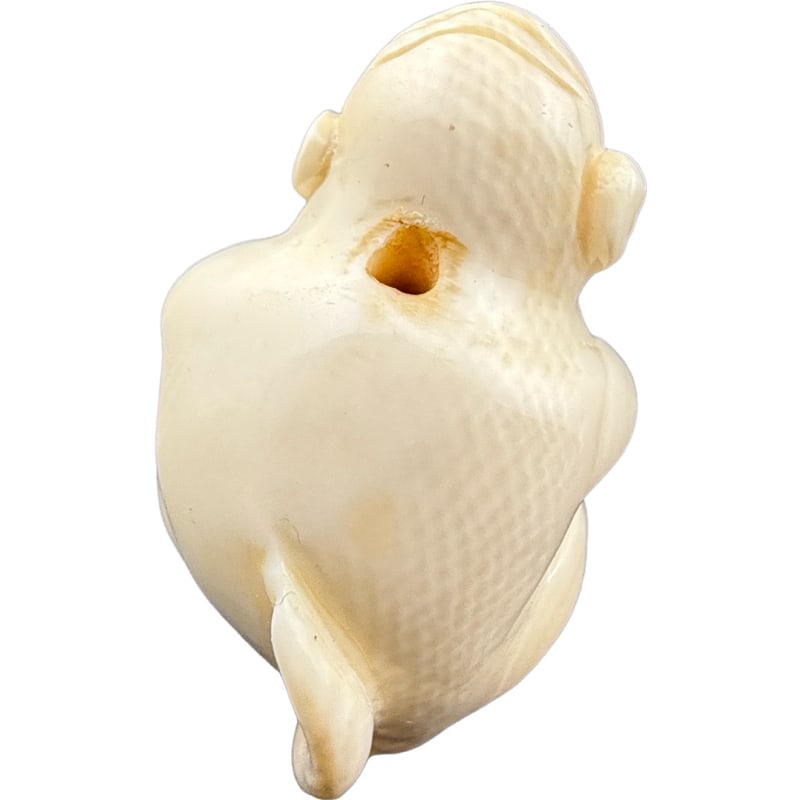 Japanese Carved Bone Monkey Netsuke - 5