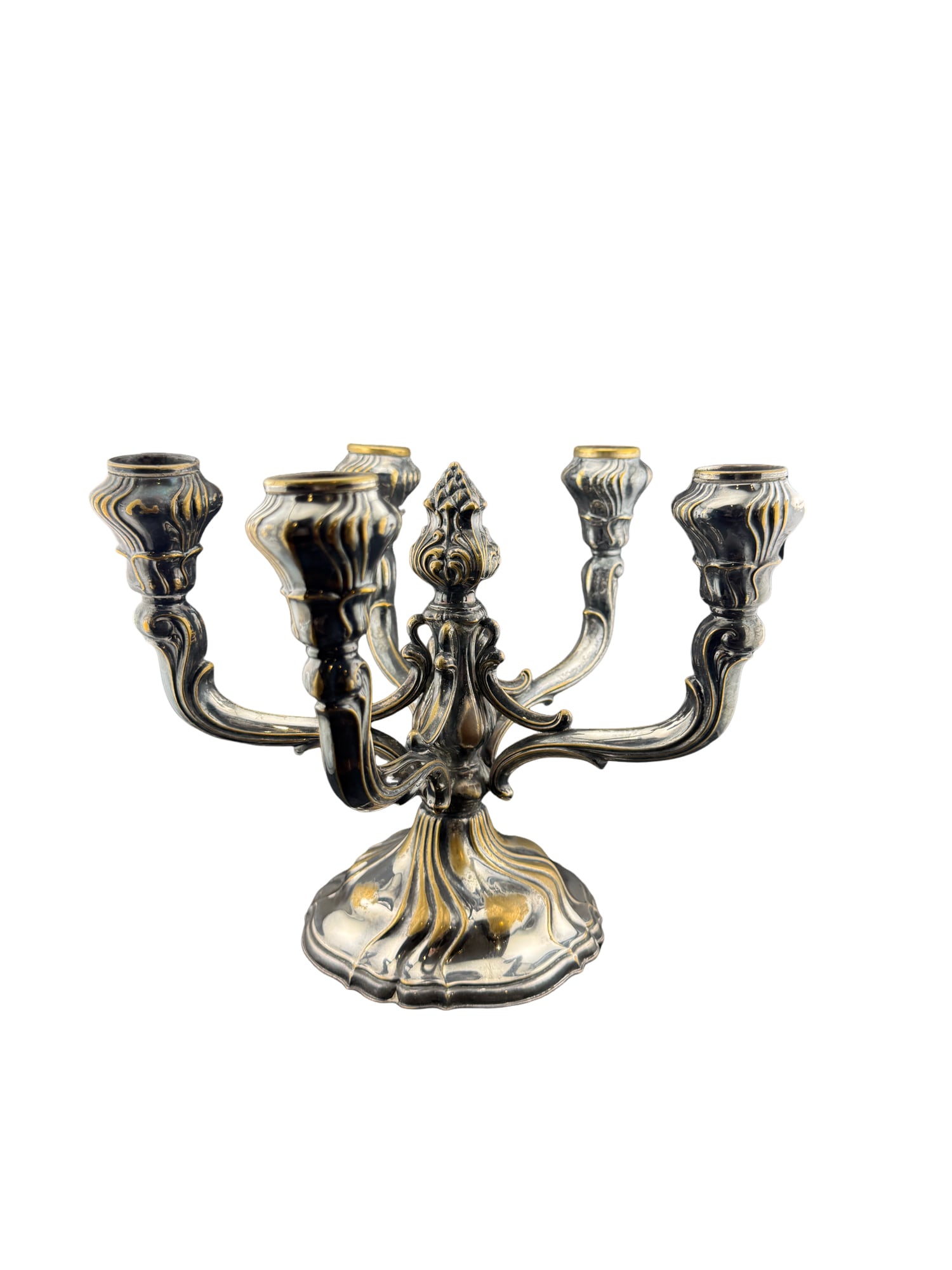 Antique Silver Art Nouveau Candelabra - Charleston Estate: PLEASE READ: in house shipping within the US If you win this item, please select self arranged for inhouse shipping when paying invoice Antique Silver Art Nouveau Candelabra - Charleston Estate 8"H x 