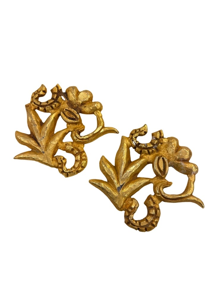 George Mathias for Fondica France Gilt Leafy Motif/Hot Plate - Set of 2 (1 of 6)