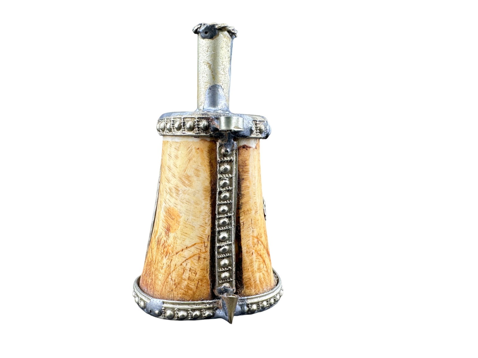 POWDER HORN / POWDER BOTTLE, bone / metal (1 of 5)