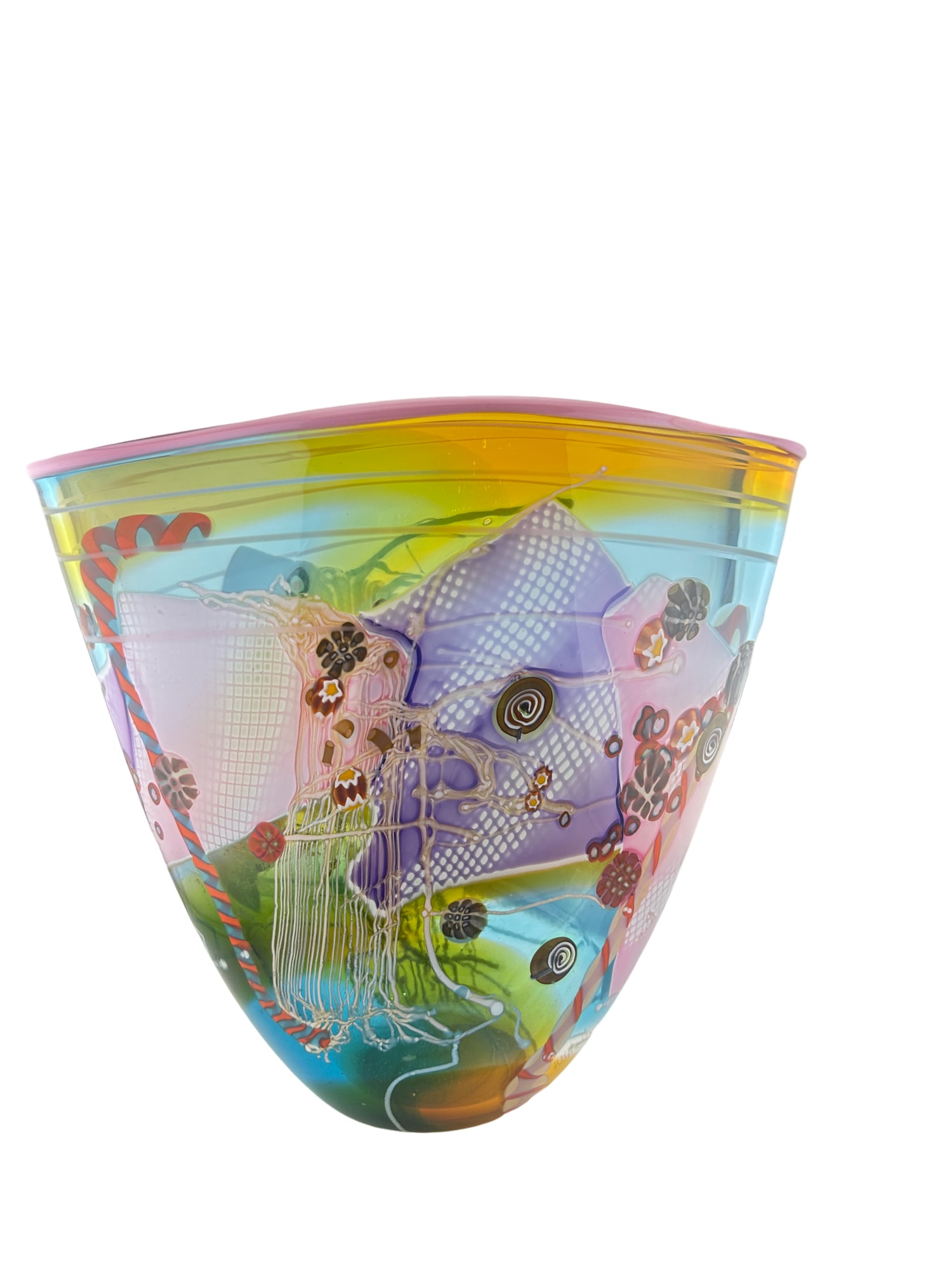Wes Hunting Multicolor Studio Art Glass Vase (1 of 5)