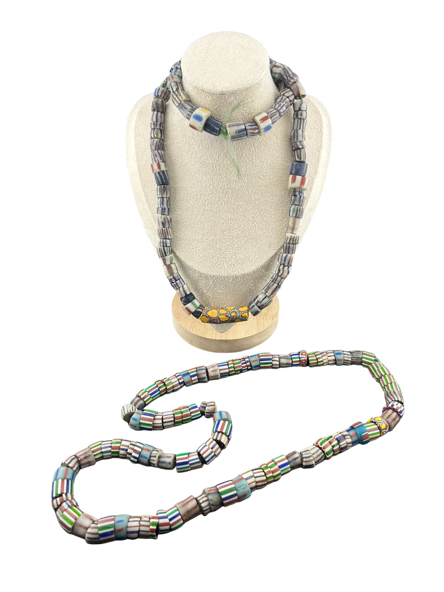Pair of Antique Venetian/African Chevron Star Trade Beads: PLEASE READ:in house shipping within the US If you win this item, please select self arranged for inhouse shipping when paying invoice This is a full strand of antique Venetian chevron beads. All of t