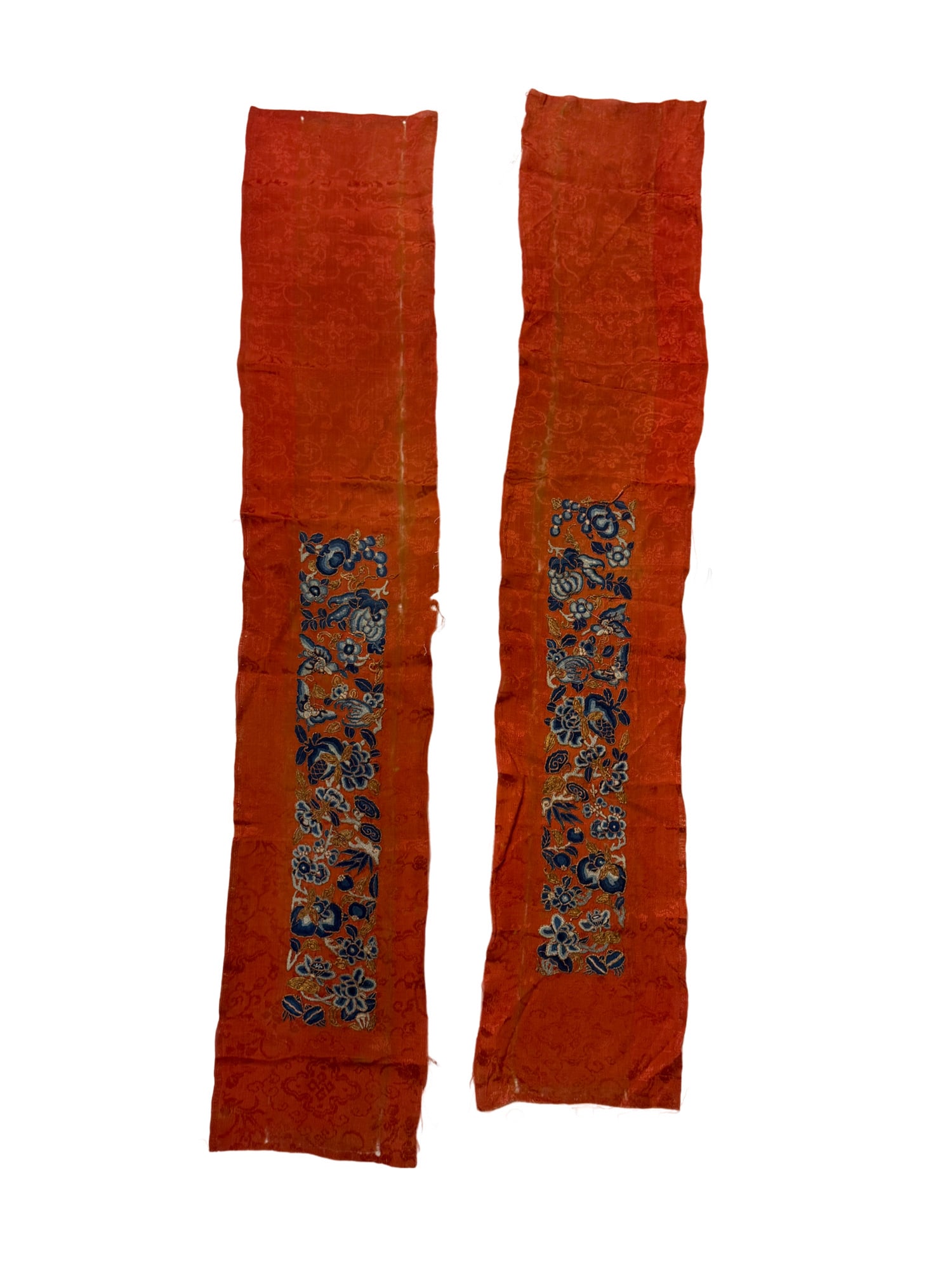 Antique Chinese Embroidery Silk Design Panel: PLEASE READ: in house shipping within the US If you win this item, please select self arranged for in house shipping when paying invoice Antique Chinese Embroidery Silk Design Panel 40"L x 7.5"W