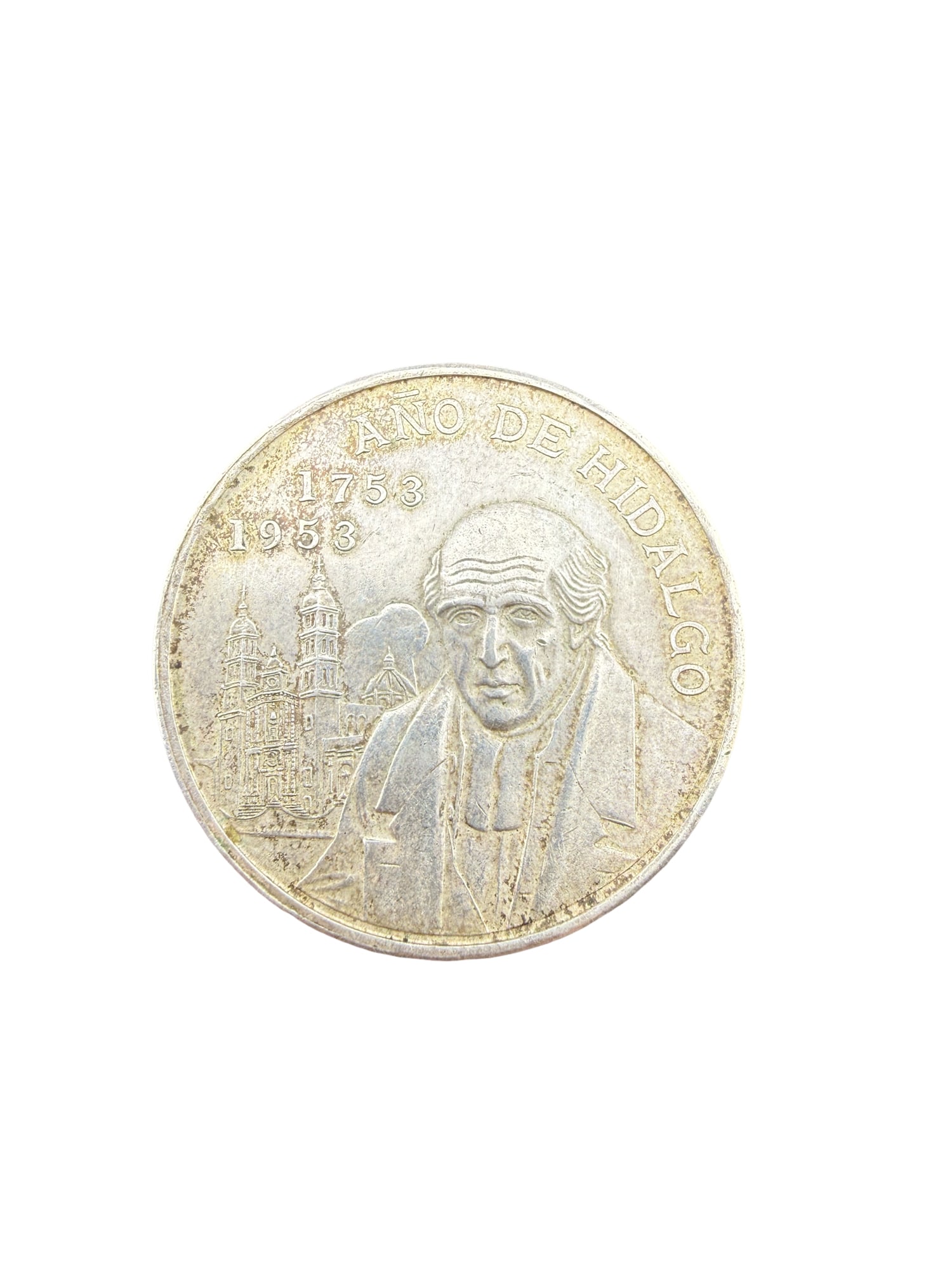 1953 Mexican Five Pesos Silver Coin (1 of 5)