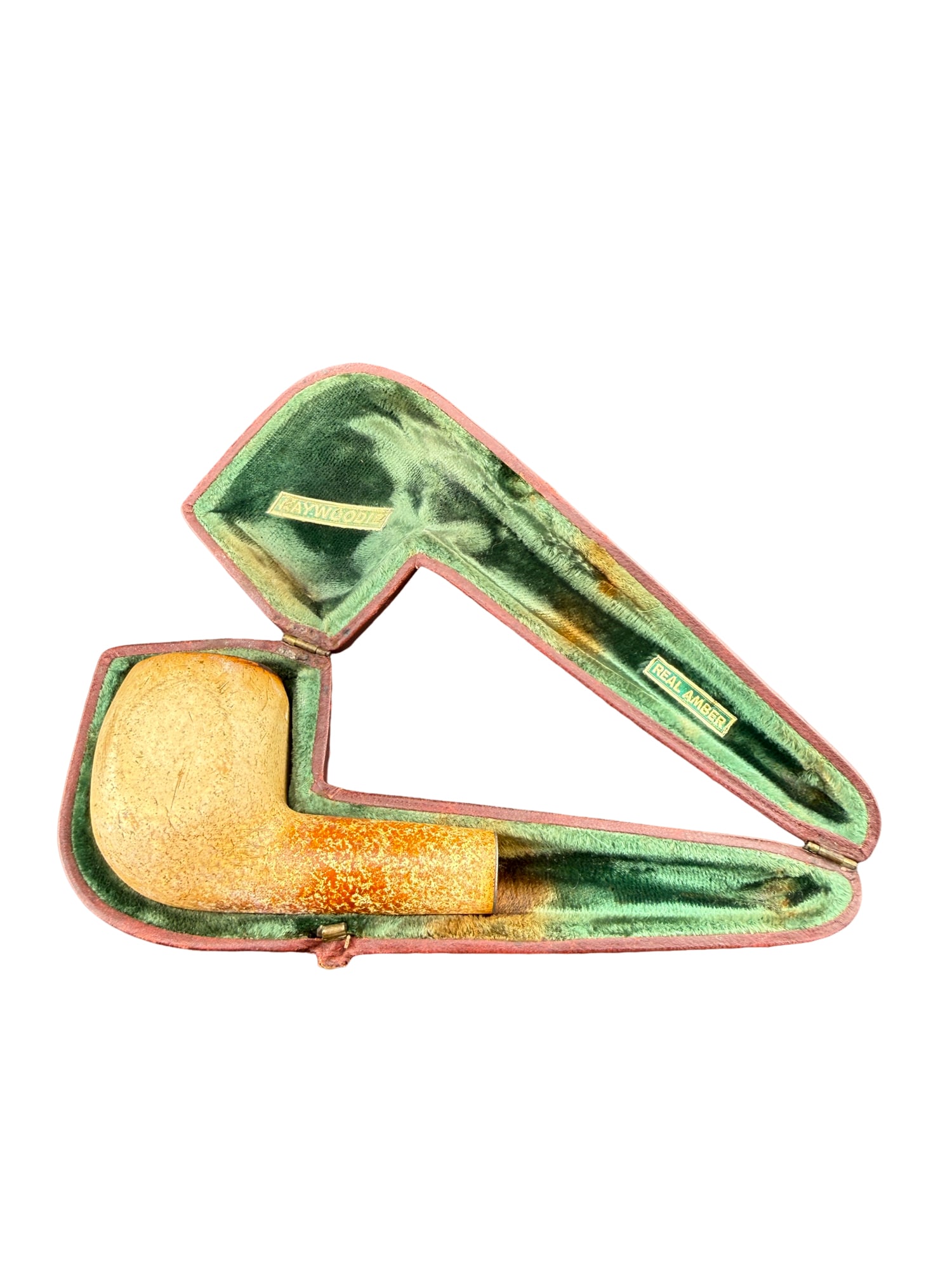 Kaywoodie Real Amber Pipe Bowl with Case: PLEASE READ: In house shipping within the US. If you win this item, please select self arranged for in house shipping when paying invoice Kaywoodie Real Amber Pipe Bowl with Case Case is labled "Genui