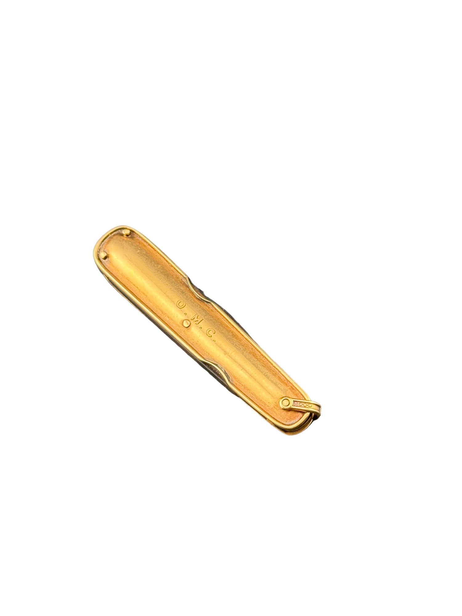 14k Gold Monogrammed Pocket Knife: PLEASE READ: In house shipping within the US. If you win this item, please select self arranged for in house shipping when paying invoice 14k Gold Monogrammed Pocket Knife 2.75"L 32 grams Monogrammed 