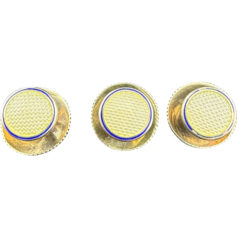 Paul Stuart Enamel Sterling Silver Shirt Studs: PLEASE READ: in house shipping within the US If you win this item, please select self arranged for in house shipping when paying invoice top: .25"