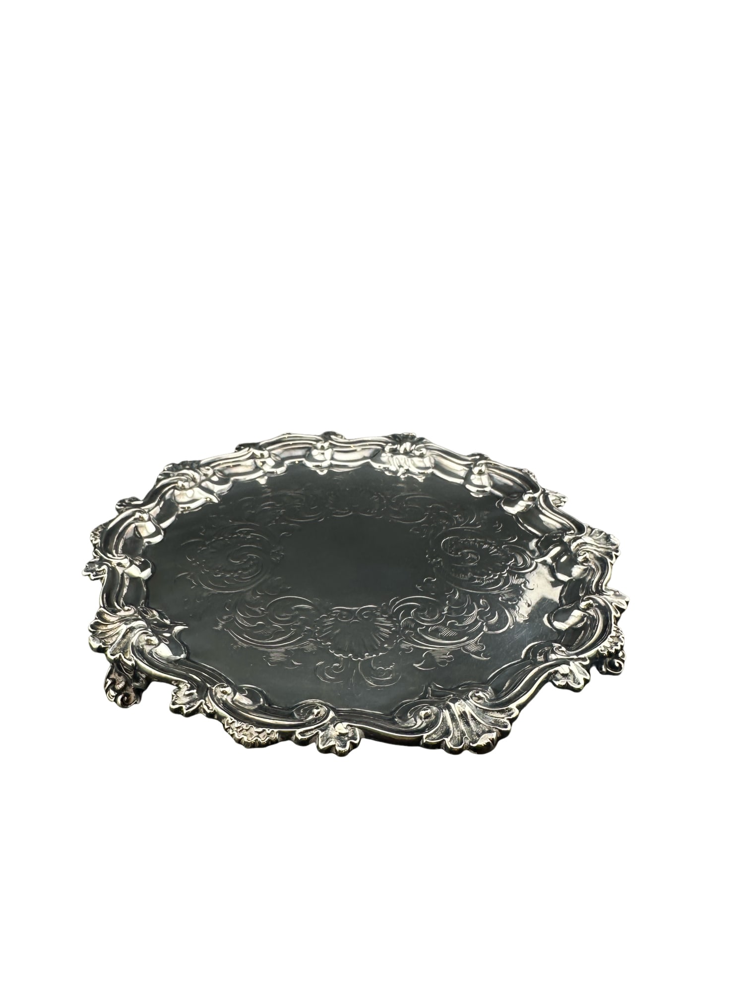 William Ker Reid sterling silver salver: William Ker Reid sterling silver salver business established in Newcastle-upon-Tyne in 1788 by Christian Ker Reid. Reid & Sons was converted into a limited liability company in 1930 under the style Re