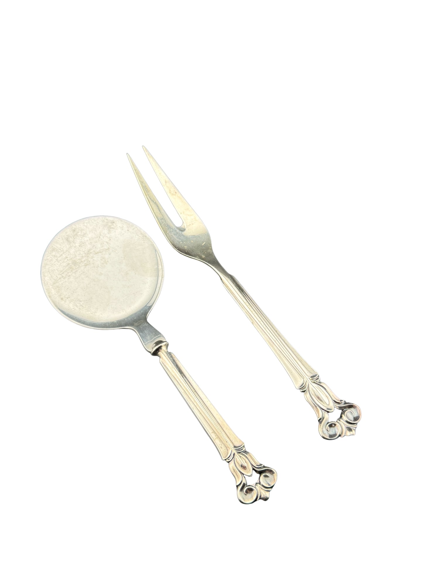 Cohr Sterling Silver Serving Utensils - Made in Denmark: PLEASE READ: In house shipping within the US. If you win this item, please select self arranged for in house shipping when paying invoice Cohr Sterling Silver Serving Utensils - Made in Denmark 8"L an
