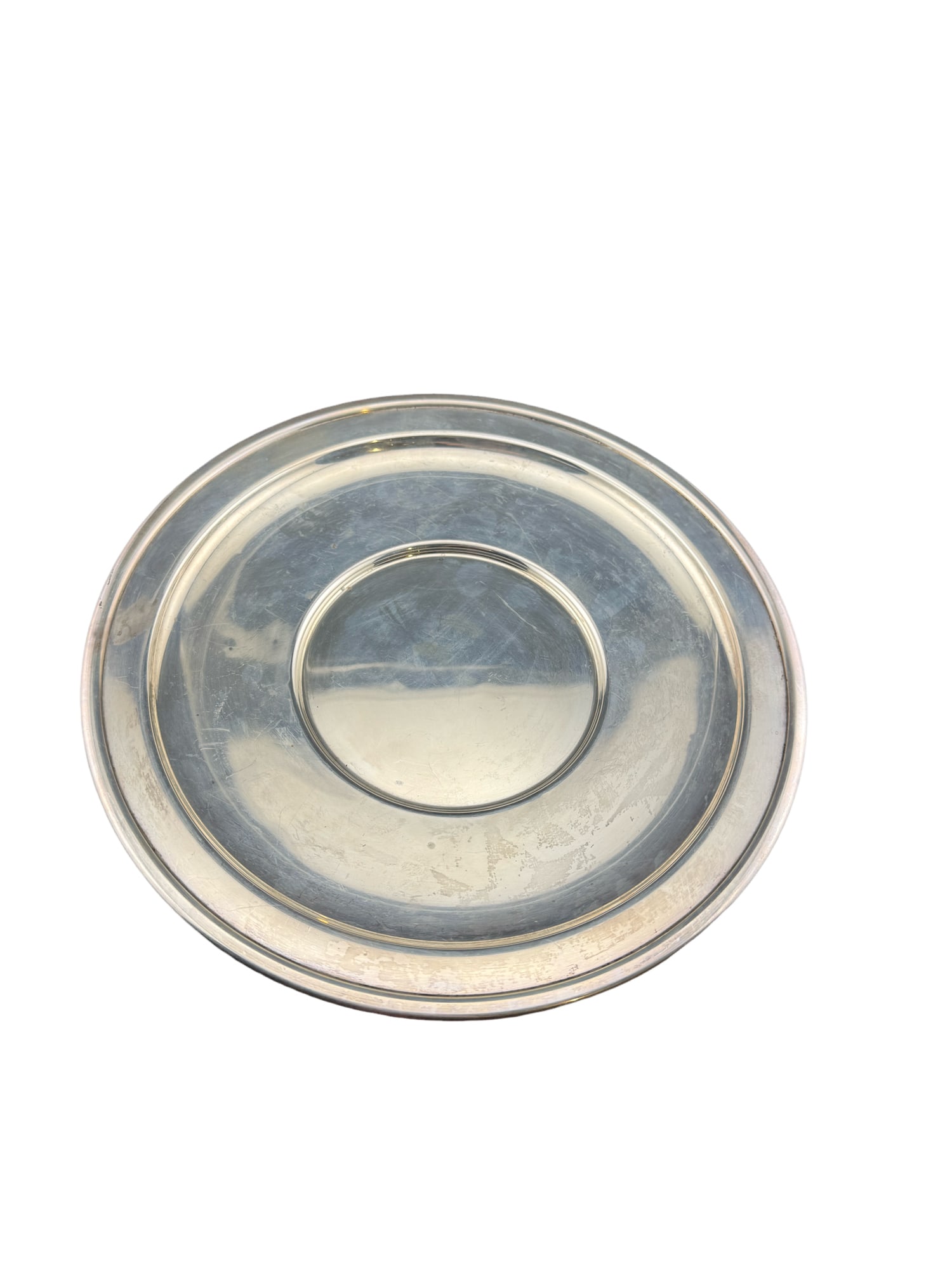 Prill Sterling Silver Plate: PLEASE READ: in house shipping within the US If you win this item, please select self arranged for in house shipping when paying invoice Prill Sterling Silver Plate 9.5"W 211 grams