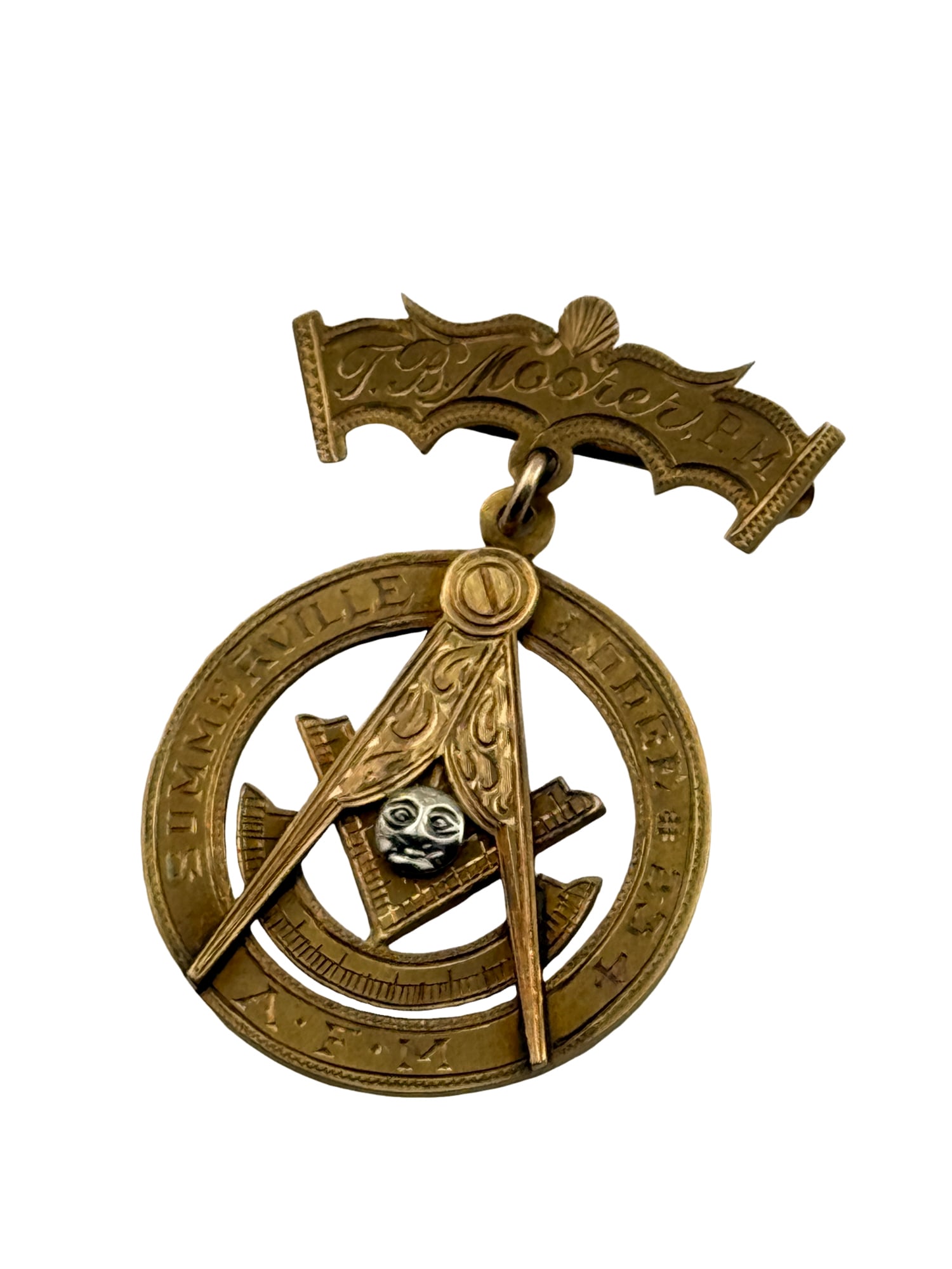 14k Masonic Past Master Brooch: PLEASE READ: In house shipping within the US. If you win this item, please select self arranged for in house shipping when paying invoice 14k Masonic Past Master Brooch Not marked but tested for 14k 7