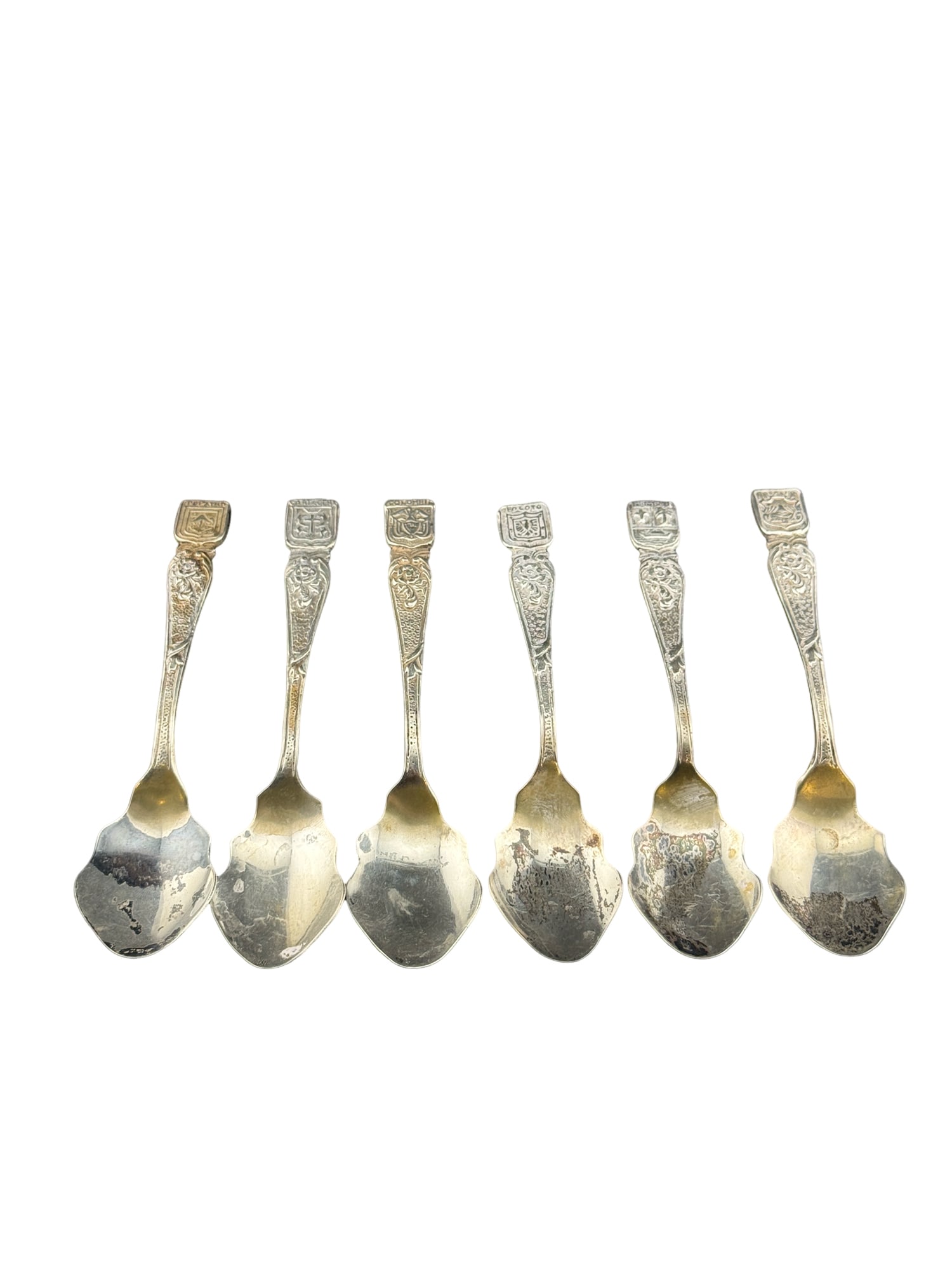 Spanish 900 Coin Silver Religious Souvenir Spoons - Set of 6 (1 of 5)