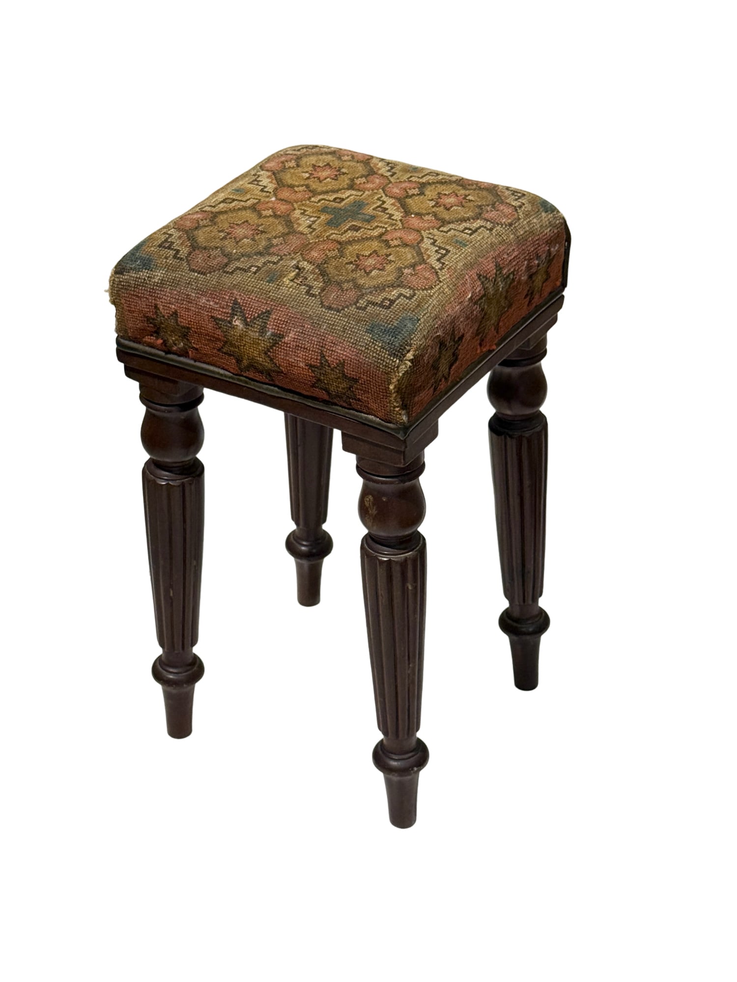 19th Century English Mahogany Stool Attributed to Gillows?: **OUT OF HOUSE 19th Century English Mahogany Stool Attributed to Gillows? 19"H x 10"W From the Charleston Estate of Charlie Prioleau Paul