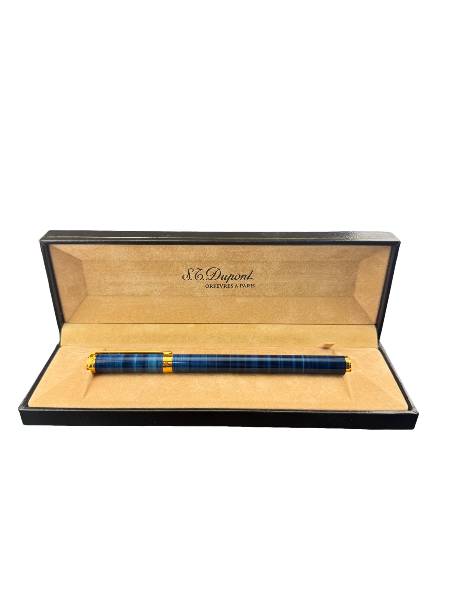 S.T. Dupont Laque De Chine Ocean Blue Fountain Pen with 18k Nib: PLEASE READ: in house shipping within the US If you win this item, please select self arranged for in house shipping when paying invoice S.T. Dupont Laque De Chine Ocean Blue Fountain Pen with 18k