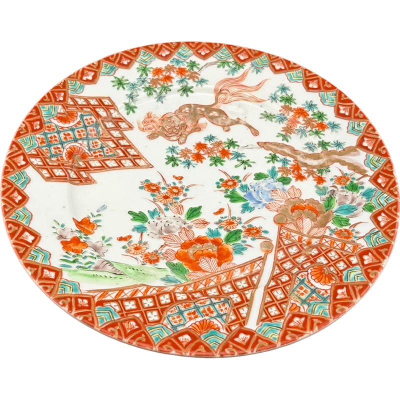 Antique Japanese Porcelain Plate- Kutani style: PLEASE READ: in house shipping within the US If you win this item, please select self arranged for in house shipping when paying invoice 1800s Antique Japanese Porcelain plate, Kutani style decor 8.5&