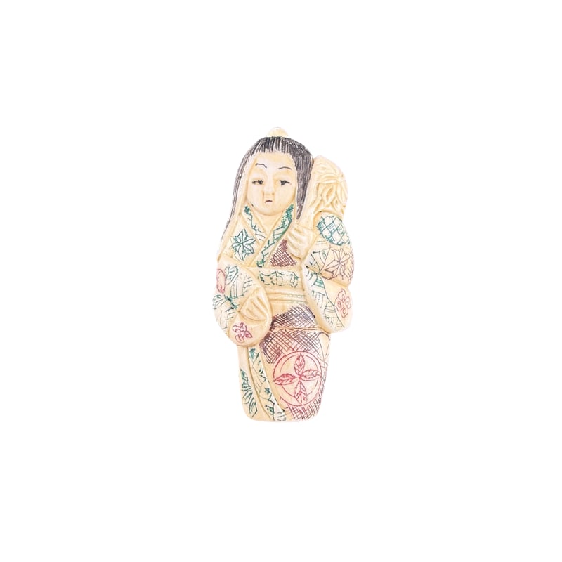 Vintage Hand Carved Netsuke Bone Figure: PLEASE READ: in house shipping within the US If you win this item, please select self arranged for in house shipping when paying invoice Vintage Hand Carved Netsuke Bone Figure 2" x 1.25"