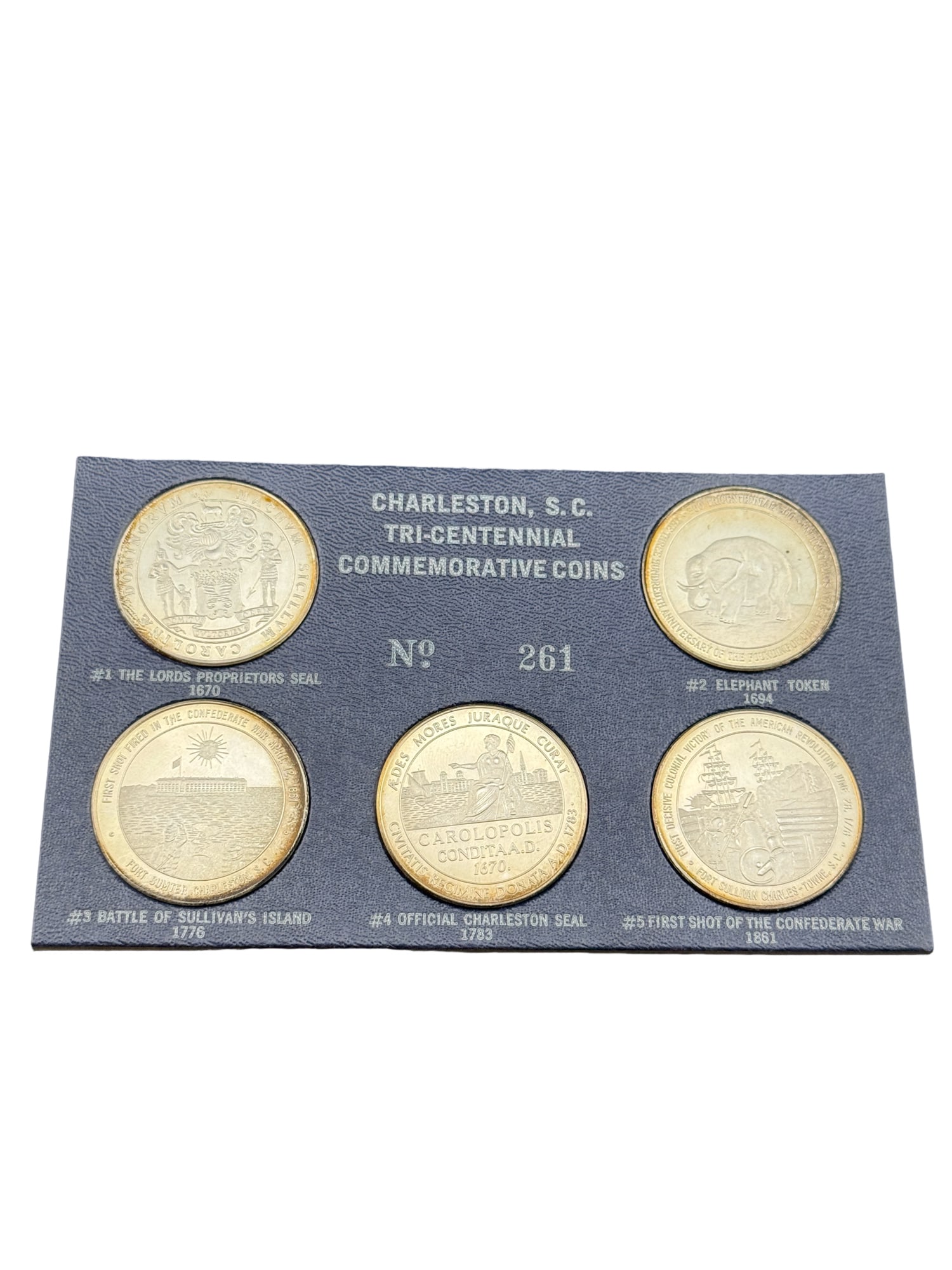 Charleston SC Sterling Silver Tri-Centennial Coin Set No. 261/1000 (1 of 6)