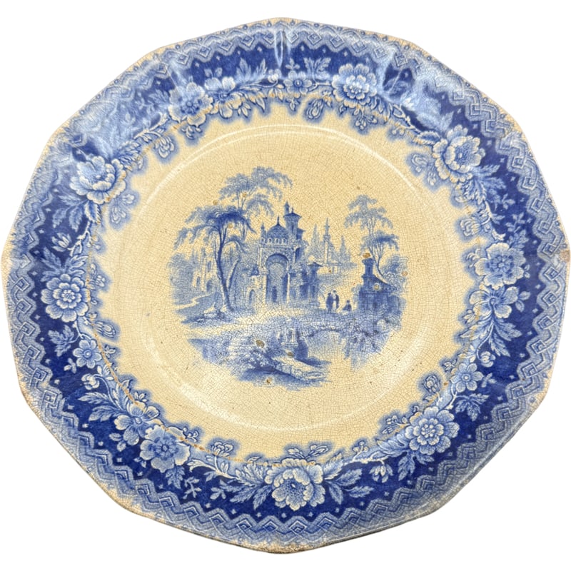 Antique Blue and White Transferware - Marked Spoletto H (1 of 5)