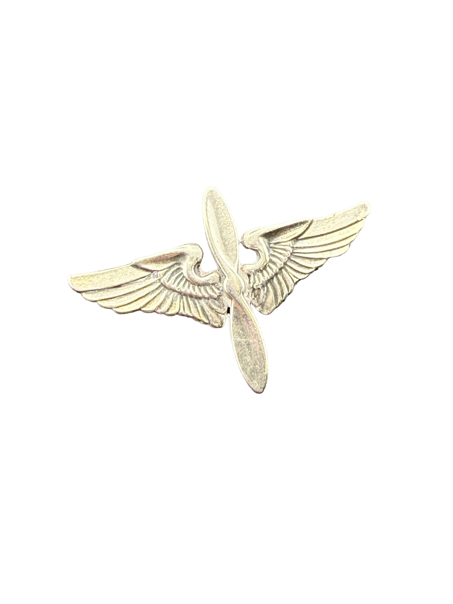 WWII US Air Force Propelled Wings Coin Silver Pin: PLEASE READ: in house shipping within the US If you win this item, please select self arranged for in house shipping when paying invoice. WWII US Air Force Propelled Wings Coin Silver Pin 3 grams 1.5"