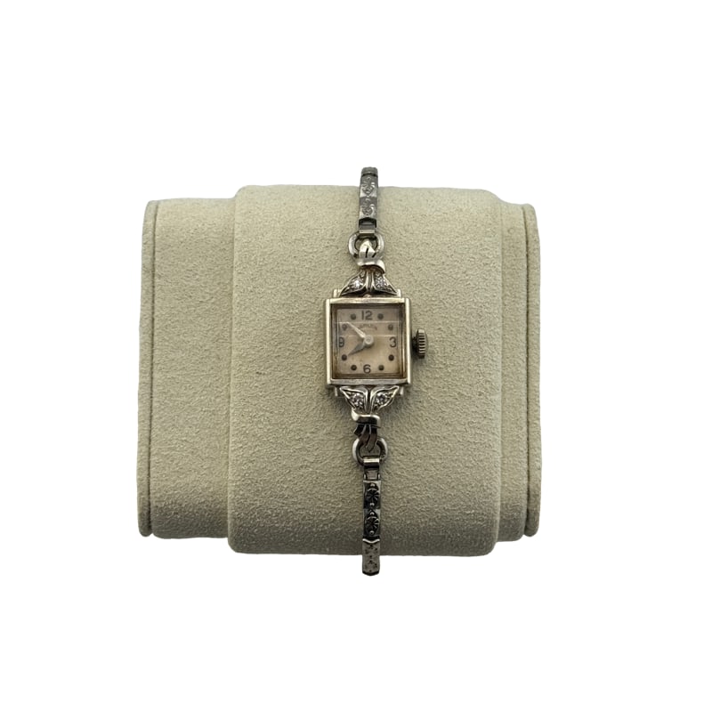 Vintage Art Deco 14K Gold Hamilton Ladies Watch: PLEASE READ: in house shipping within the US If you win this item, please select self arranged for in house shipping when paying invoice 14K face and 10K gold filled band stretches to 7.75" 12 grams