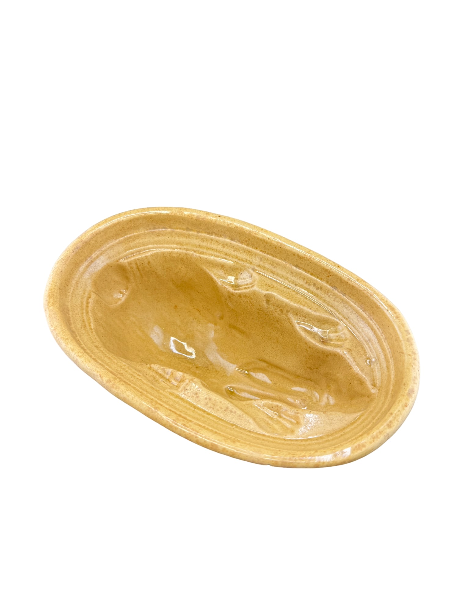 Antique Yellow Ware Bunny Pudding/Jello Mold (1 of 5)