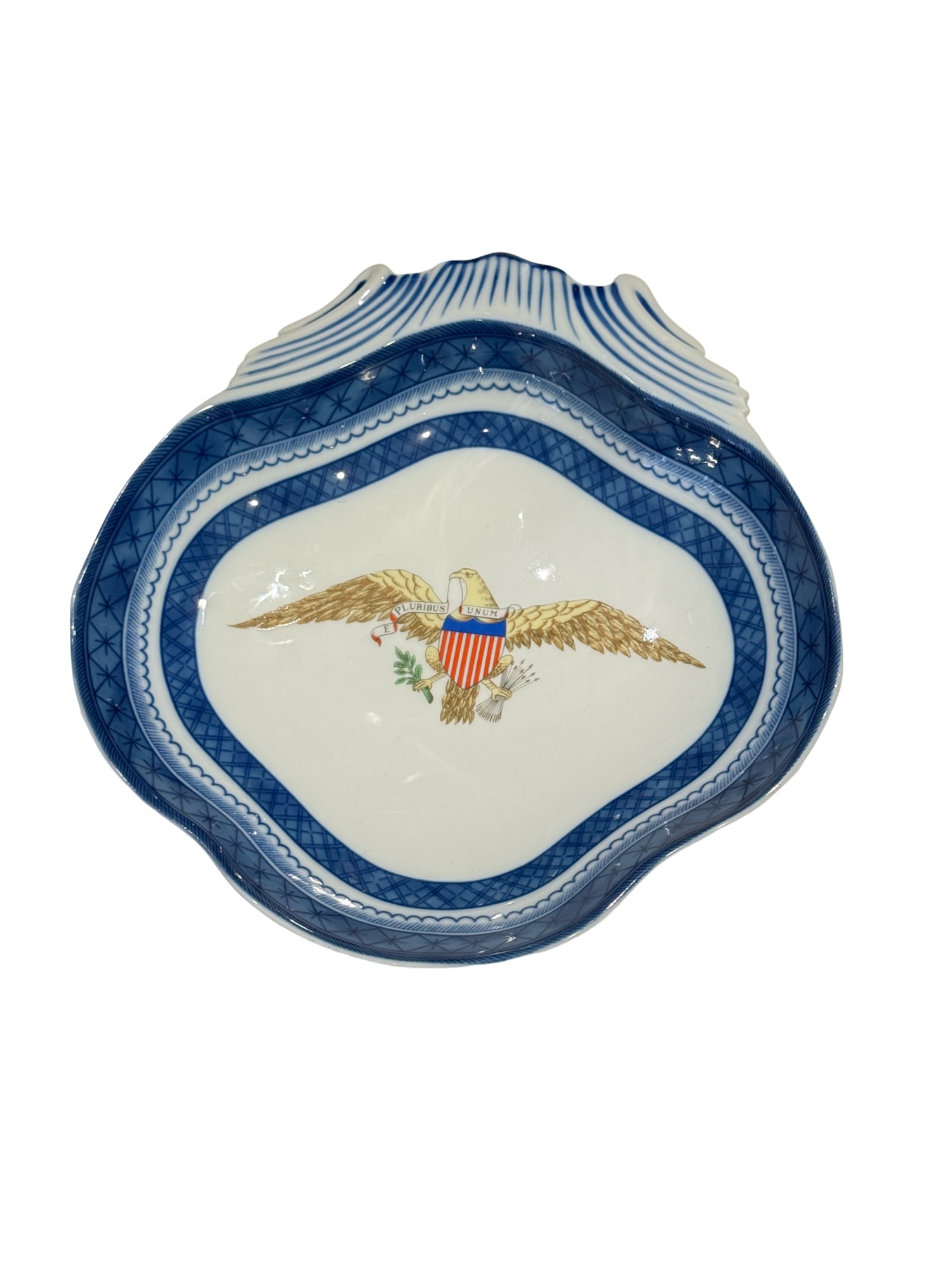 Mottahedeh Diplomatic Porcelain Eagle Shell Dish (1 of 3)