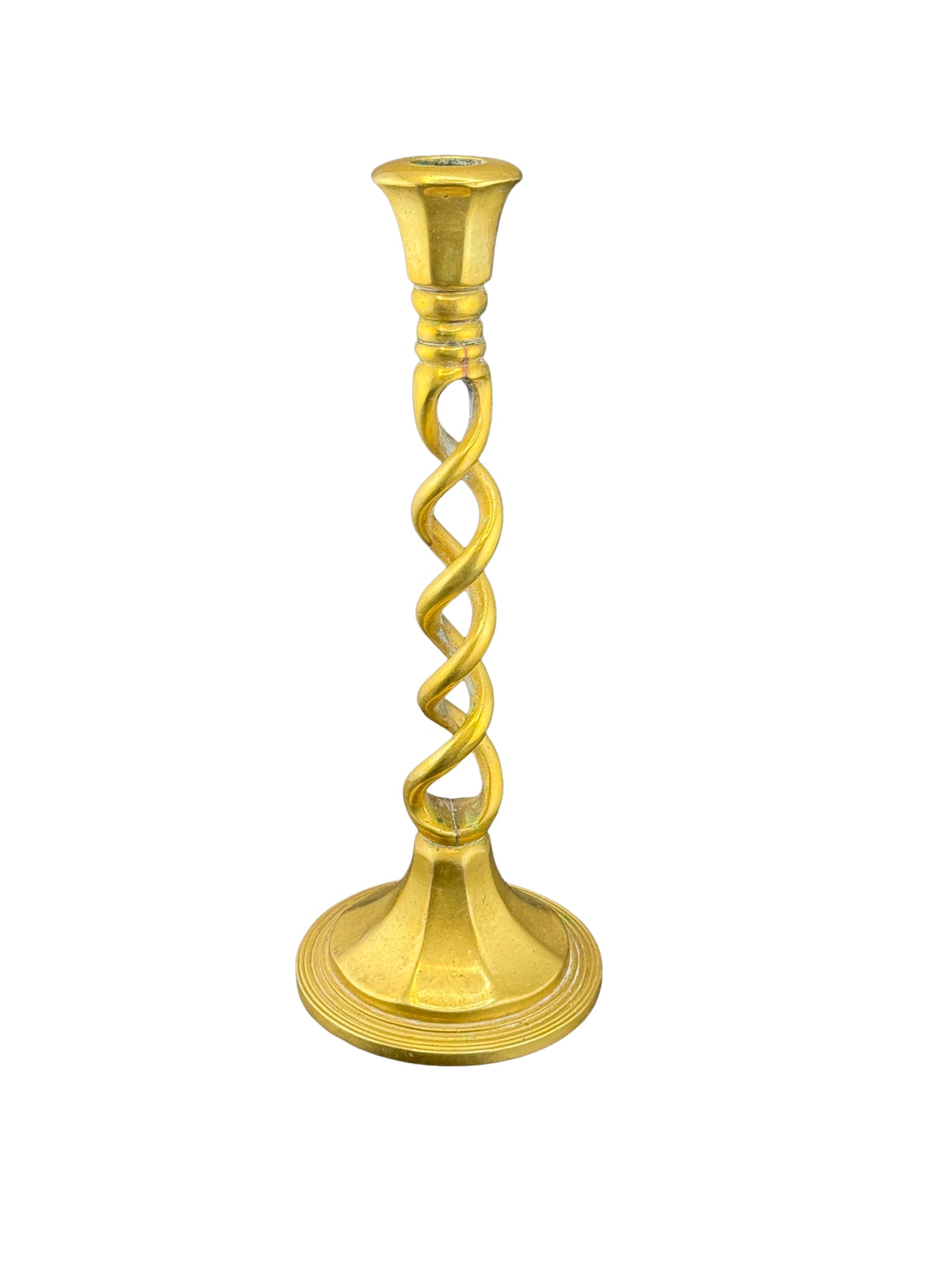 Antique Brass Barley Twist Candlestick Holder (1 of 6)