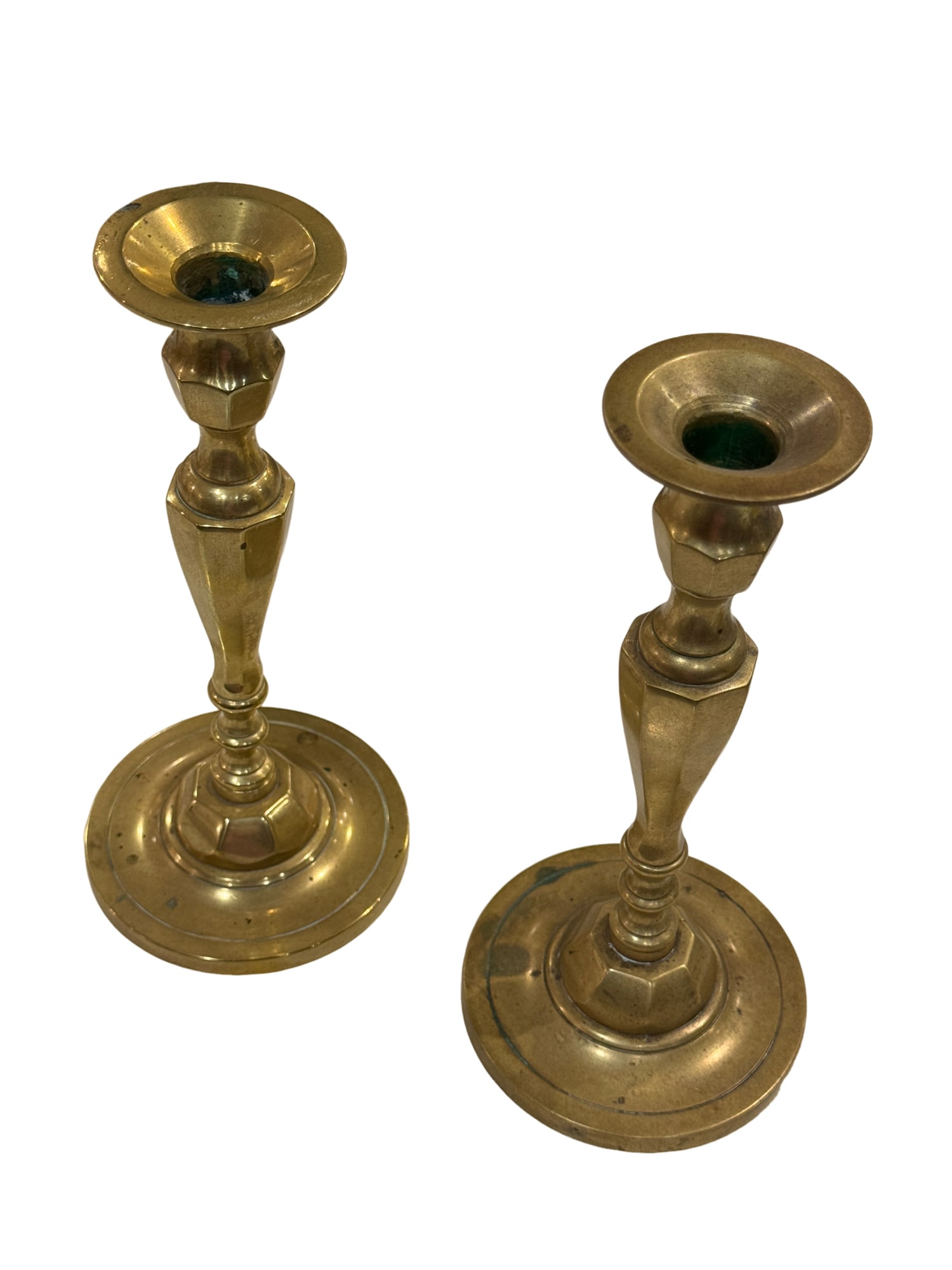 Antique Solid Brass Candlestick Holders - 4