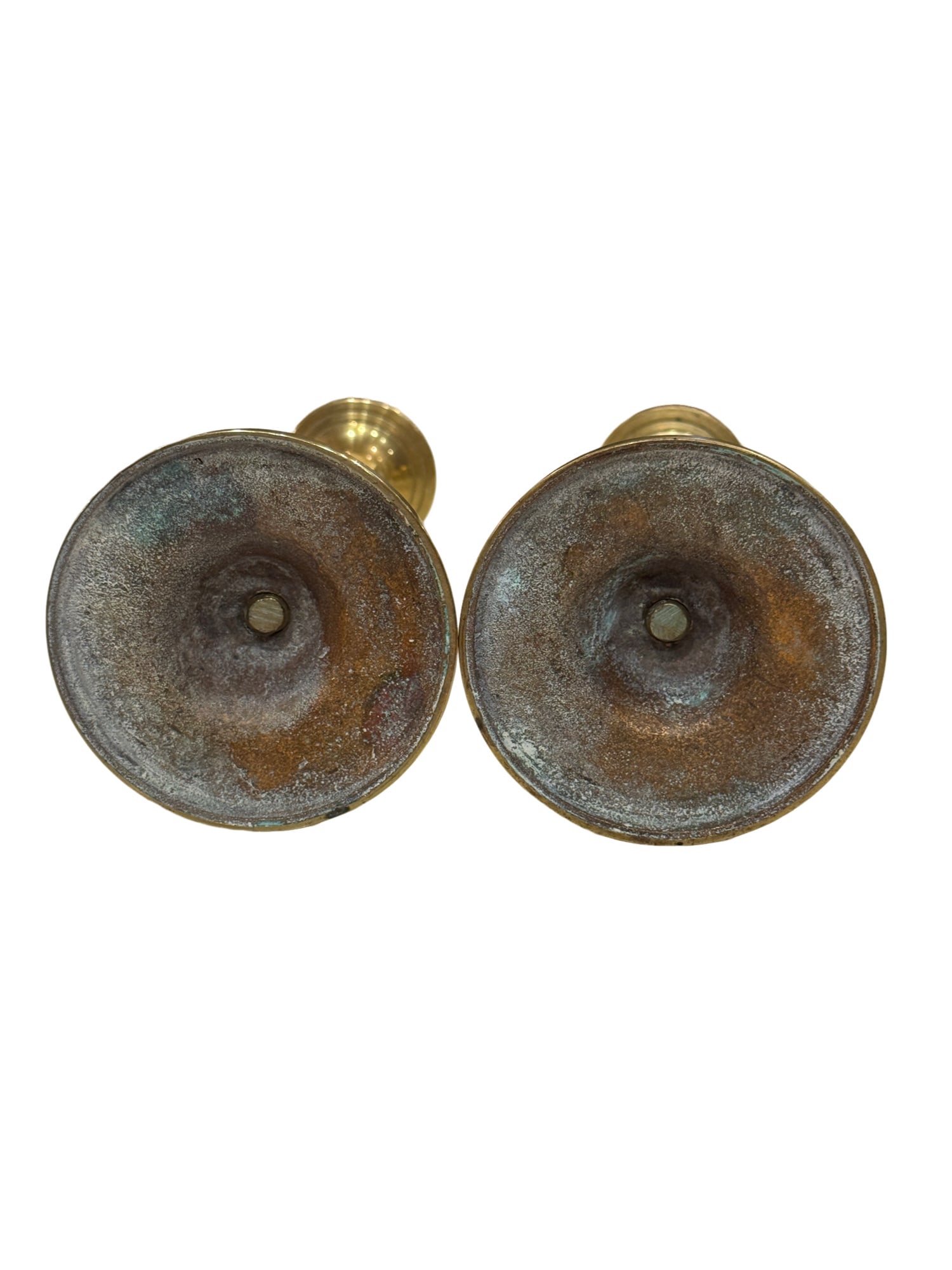 Antique Solid Brass Candlestick Holders - 5