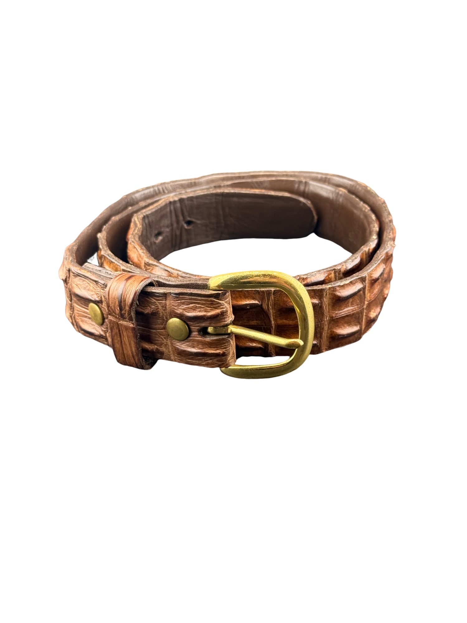 Genuine Nile Crocodile Dark Brown Leather Belt Made in South Africa: PLEASE READ: in house shipping within the US If you win this item, please select self arranged for in house shipping when paying invoice Genuine Nile Crocodile Dark Brown Leather Belt Made in South