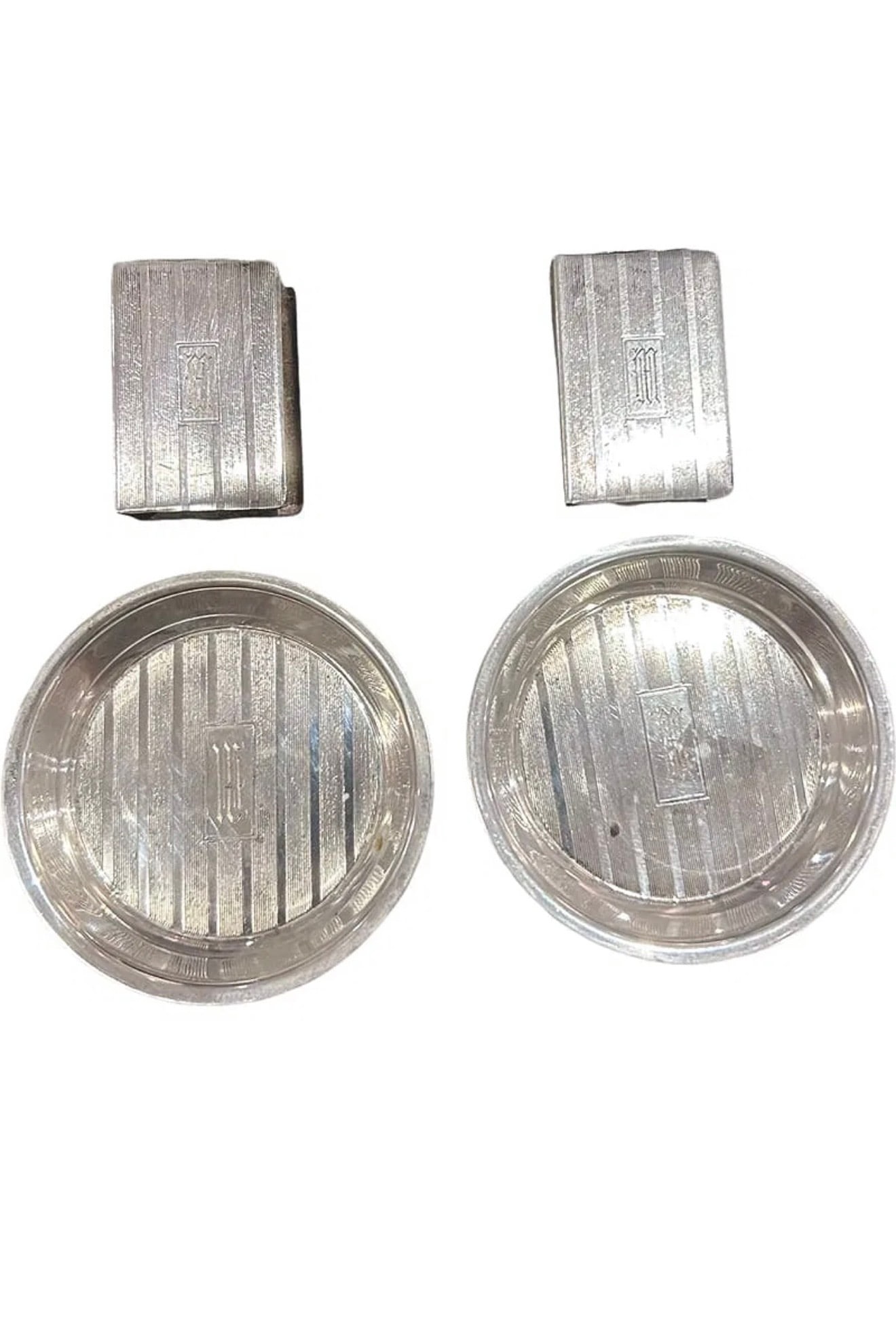 Art Deco Sterling Ash Tray and Match-Book Holder Vintage (1 of 6)