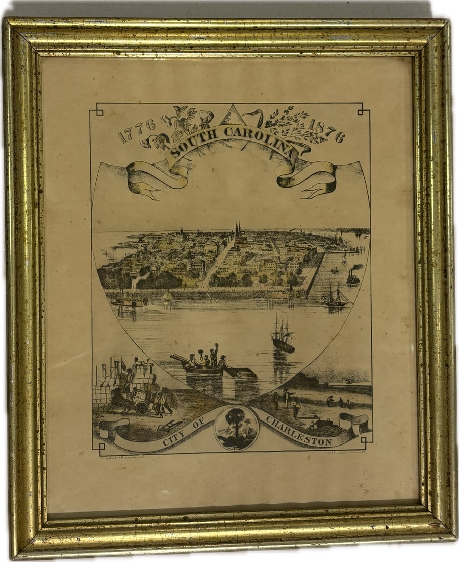 City of Charleston Centennial Lithograph designed by W. Brotherhead 1776-1876 (1 of 4)