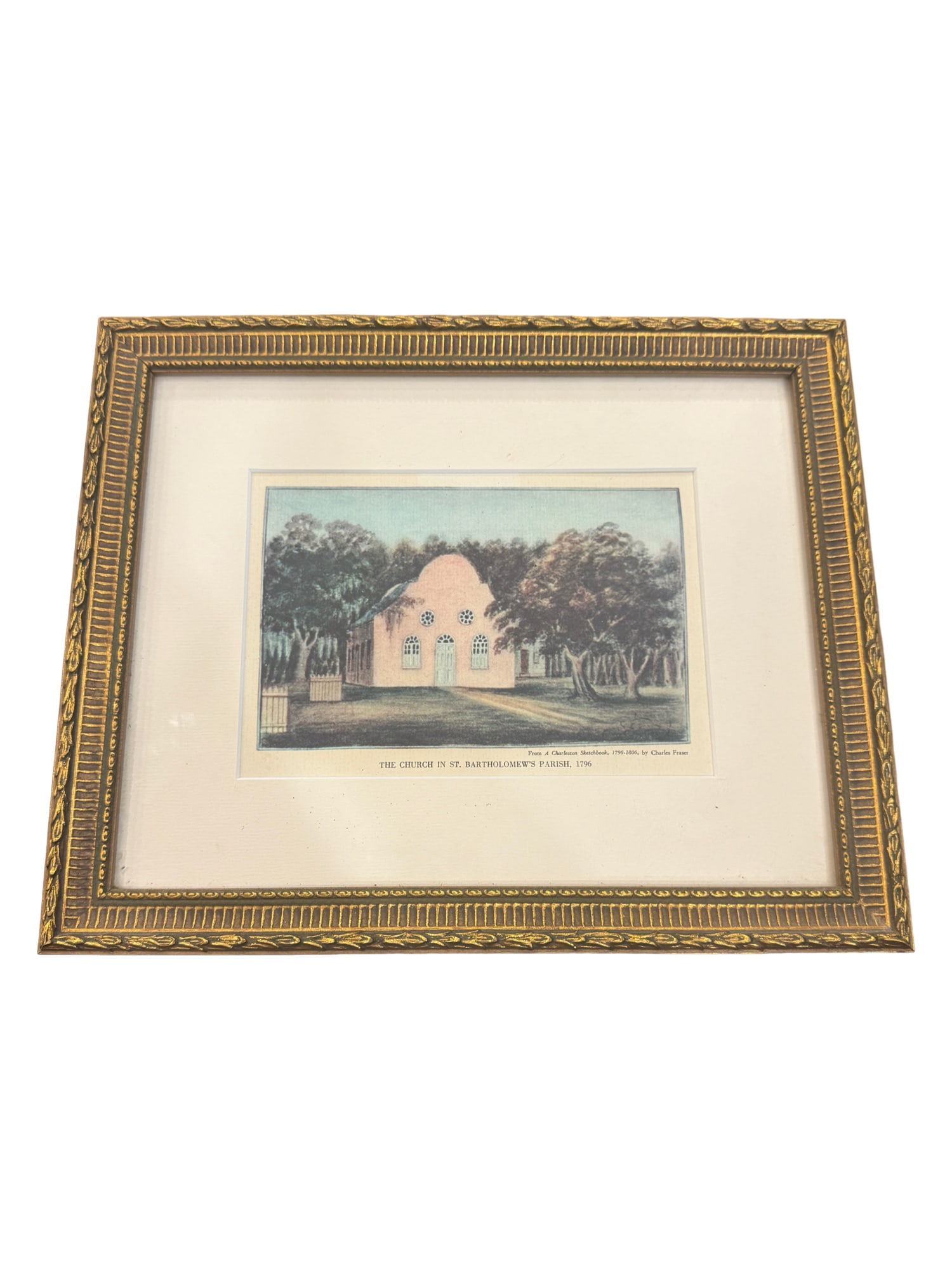 "The Church in St. Bartholomew's Parish, 1796" by Charles Fraser Print: PLEASE READ: in house shipping within the US If you win this item, please select self arranged for inhouse shipping when paying invoice "The Church in St. Bartholomew's Parish, 1796" by Charles