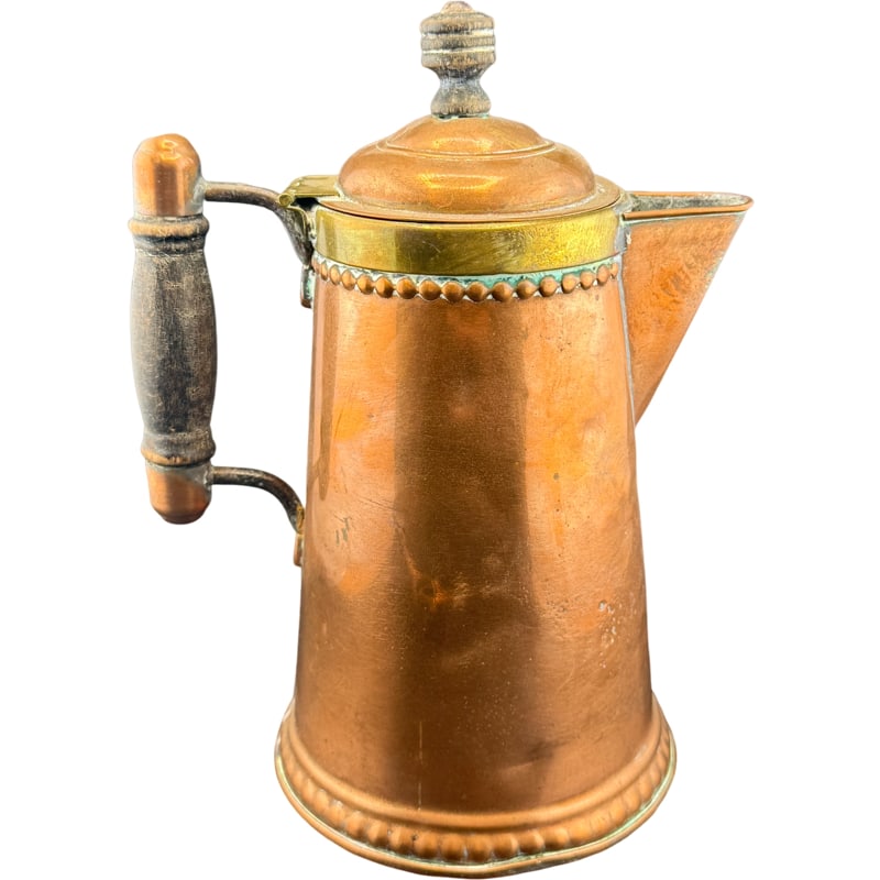 Rochester Stamping Works Copper Coffee Pot / Tea Pot: PLEASE READ: in house shipping within the US If you win this item, please select self arranged for in house shipping when paying invoice. 8.25"H x 6" From the Charleston Estate of Charlie Prioleau