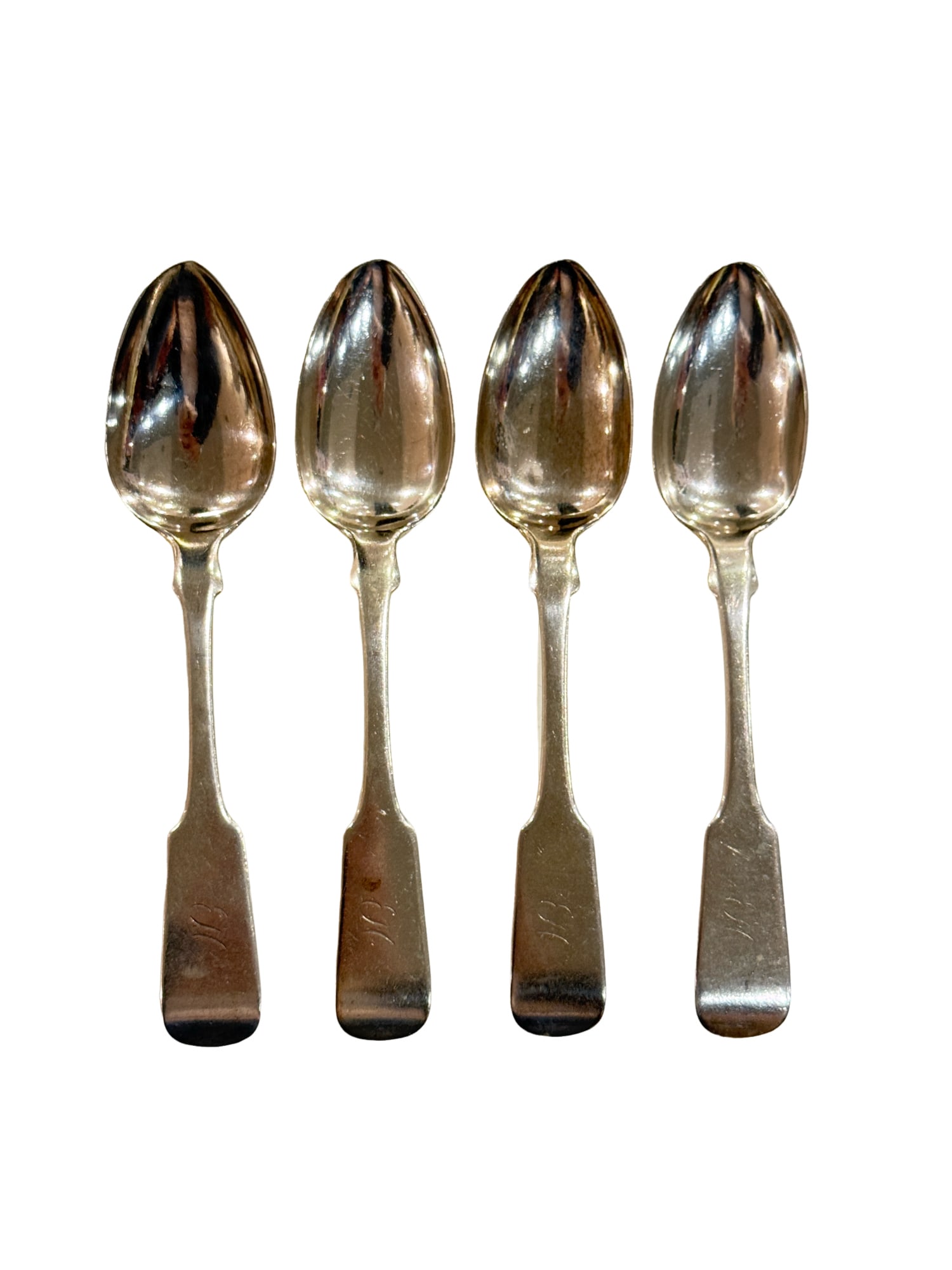 William Carrington Coin Silver Monogrammed Spoons - Charleston Maker: PLEASE READ: in house shipping within the US If you win this item, please select self arranged for in house shipping when paying invoice. William Carrington /coin Silver Monogrammed Spoons -