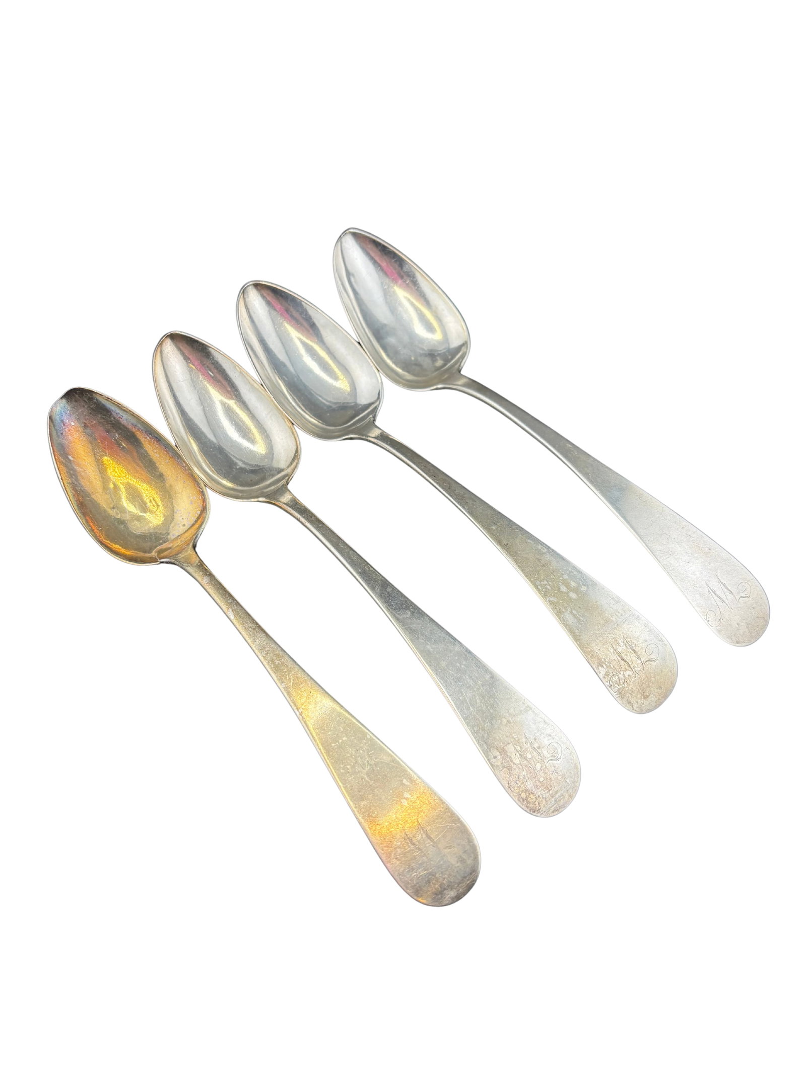 Set of 4 Coin Silver Teaspoons by A. Johnston Hagerstown Maryland: PLEASE READ:in house shipping within the US. If you win this item, please select self arranged for in house shipping when paying invoice. A. Johnston of Hagerstown, MD (around 1780-1846) made coin sil
