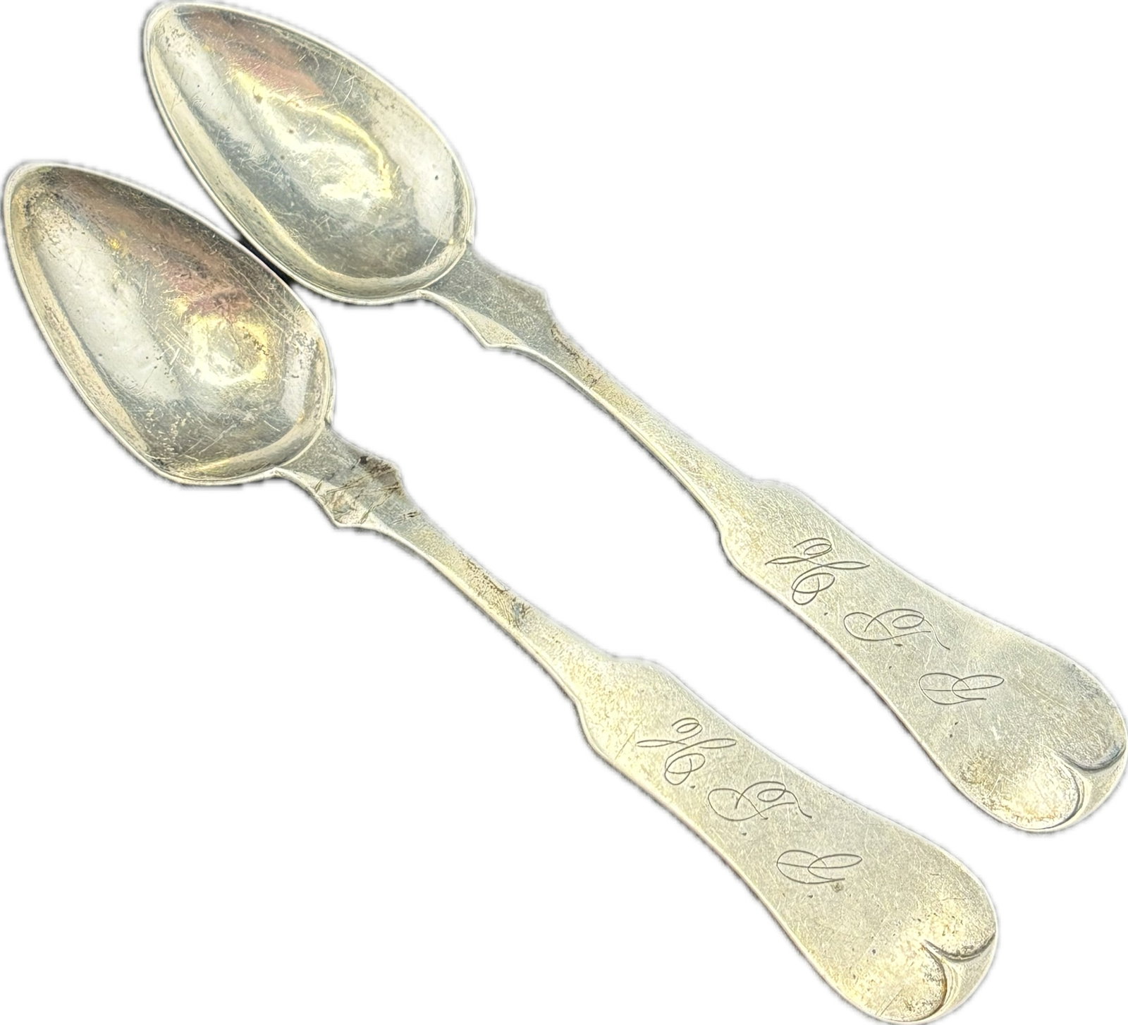 Set of 2 Hellebush Ohio Coin Silver Teaspoons (1 of 3)