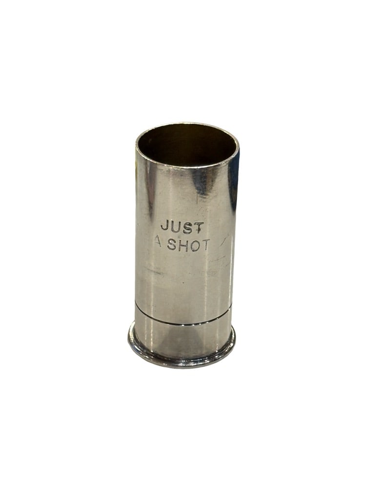 Mid-Century Brass "Just A Shot" 1.5oz. Shotgun Shell Spirit Measure / Jigger- Italy (1 of 4)