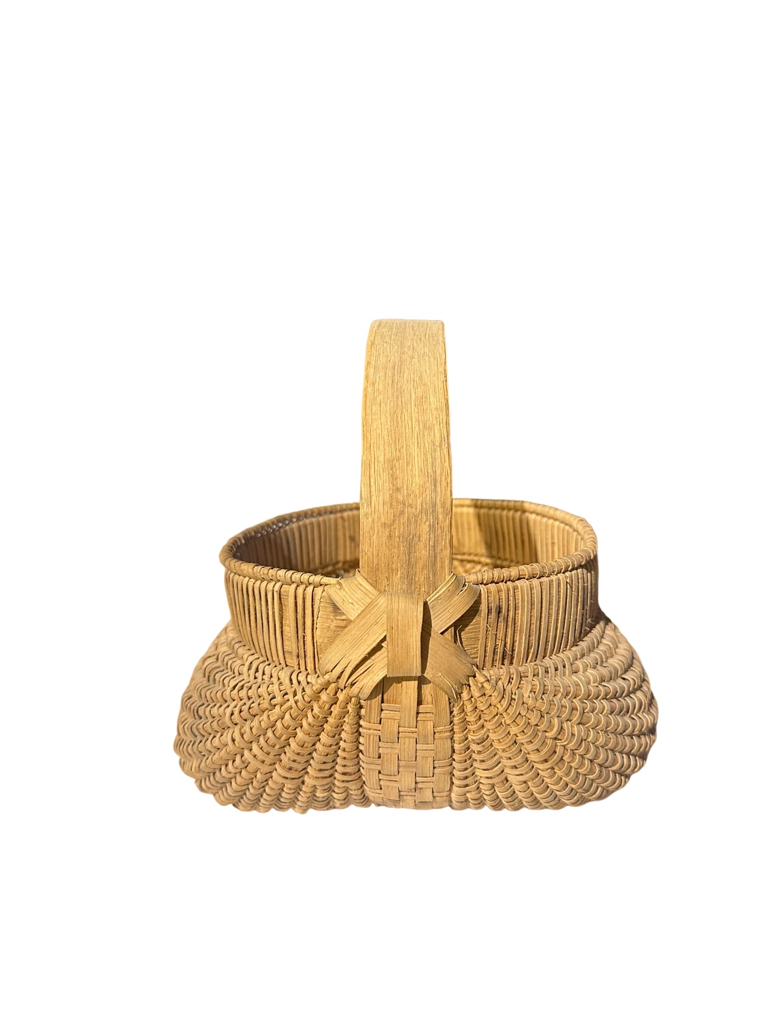 APPALACHIAN RIB-TYPE WOVEN SPLINT DIMINUTIVE EGG BASKET (1 of 8)