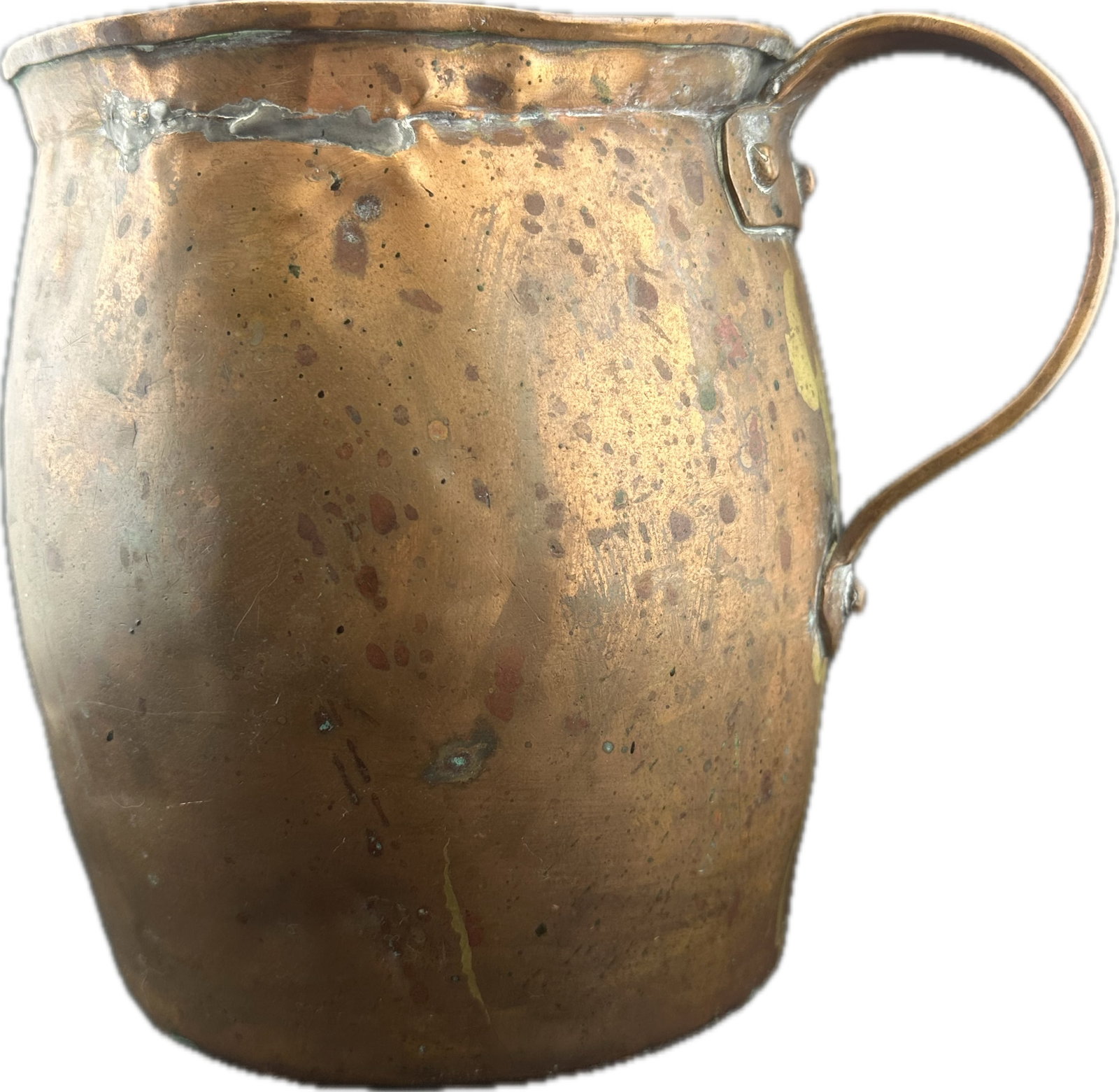 Antique 19th Century Hand-Hammered Copper Dovetail Jug (1 of 7)