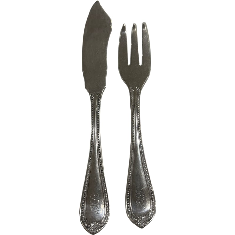 Charleston Coin Silver Fork and Butter Knife by J.E. Spear (1 of 3)