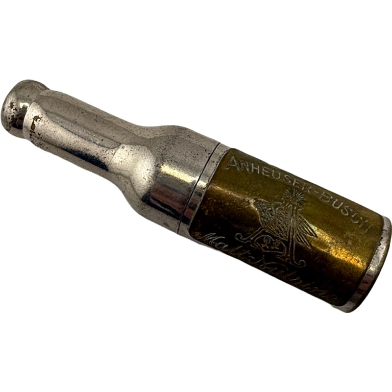 Antique Williamson Company 1890 Anheuser Busch Corkscrew Screw Top Bottle -American Beer Advertising: PLEASE READ: in house shipping within the US If you win this item, please select self arranged for in house shipping when paying invoice 2.75"H From the Charleston Estate of Charlie Prioleau Paul