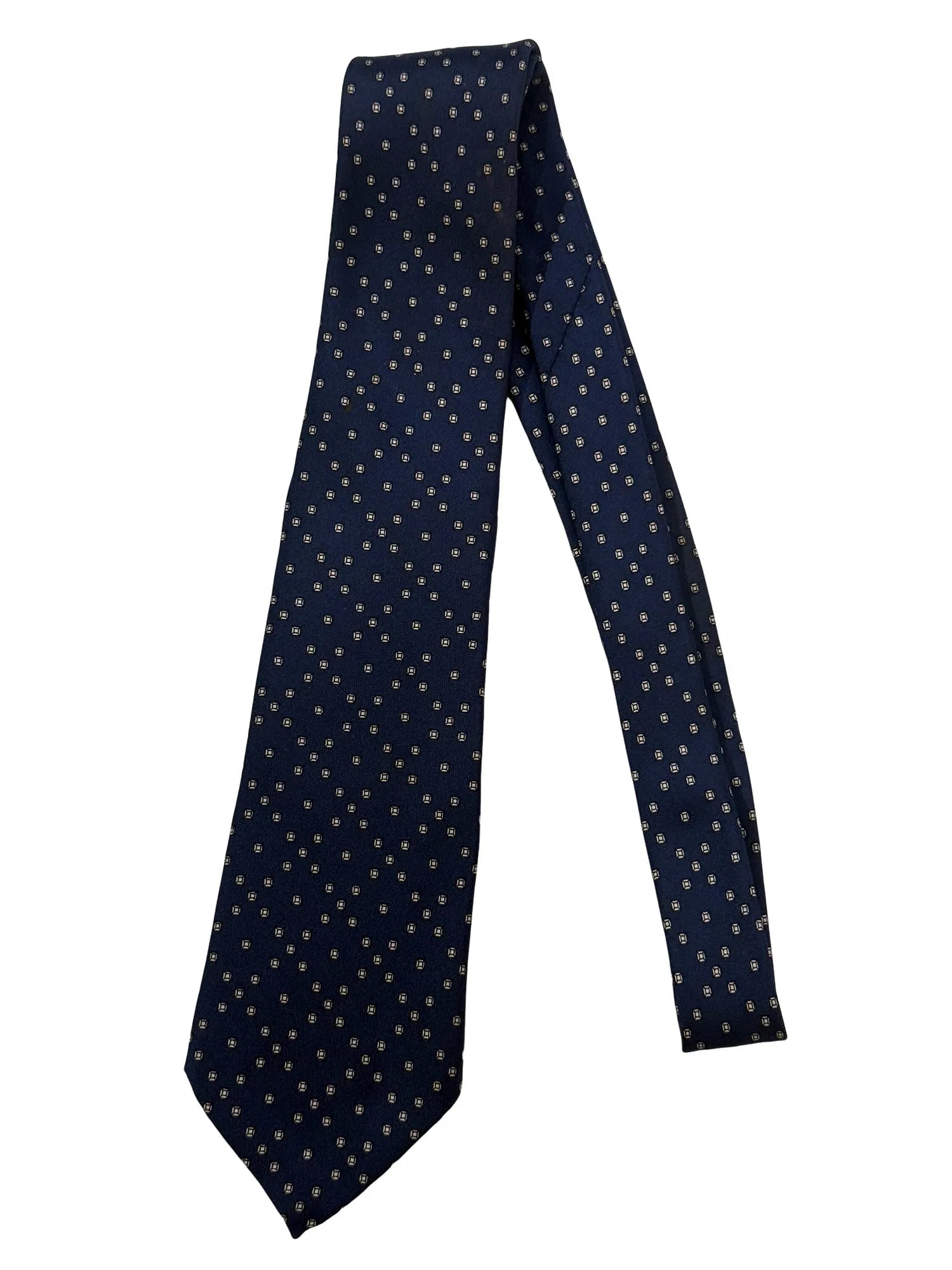 Hermes 100% Silk Necktie / Tie Navy Blue Made in France (1 of 5)