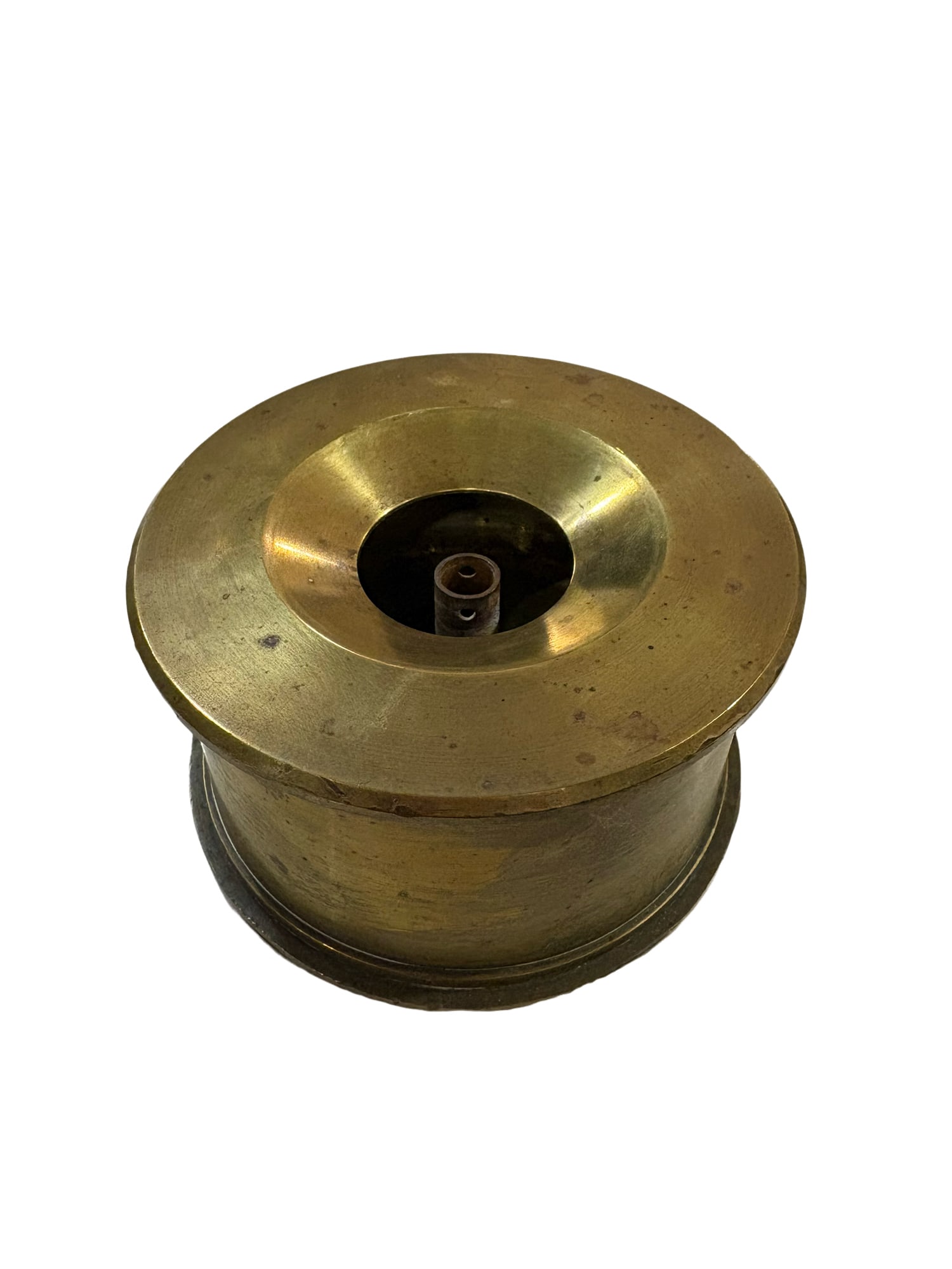 1953 U.S. 90mm T24 Artillery Shell Trench Art Ashtray / Cuspidor: PLEASE READ:in house shipping within the US. If you win this item, please select self arranged for in house shipping when paying invoice. 5.25" Diameter 3" Tall From the Charleston estate of Charlie P