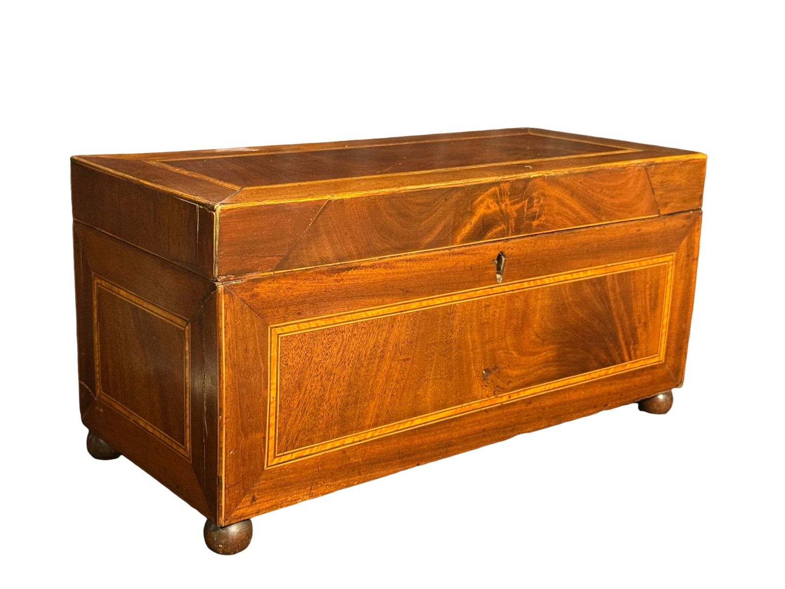 Antique Charleston SC? Mahogany Inlaid Tea Caddy with Interior Drawers (1 of 6)