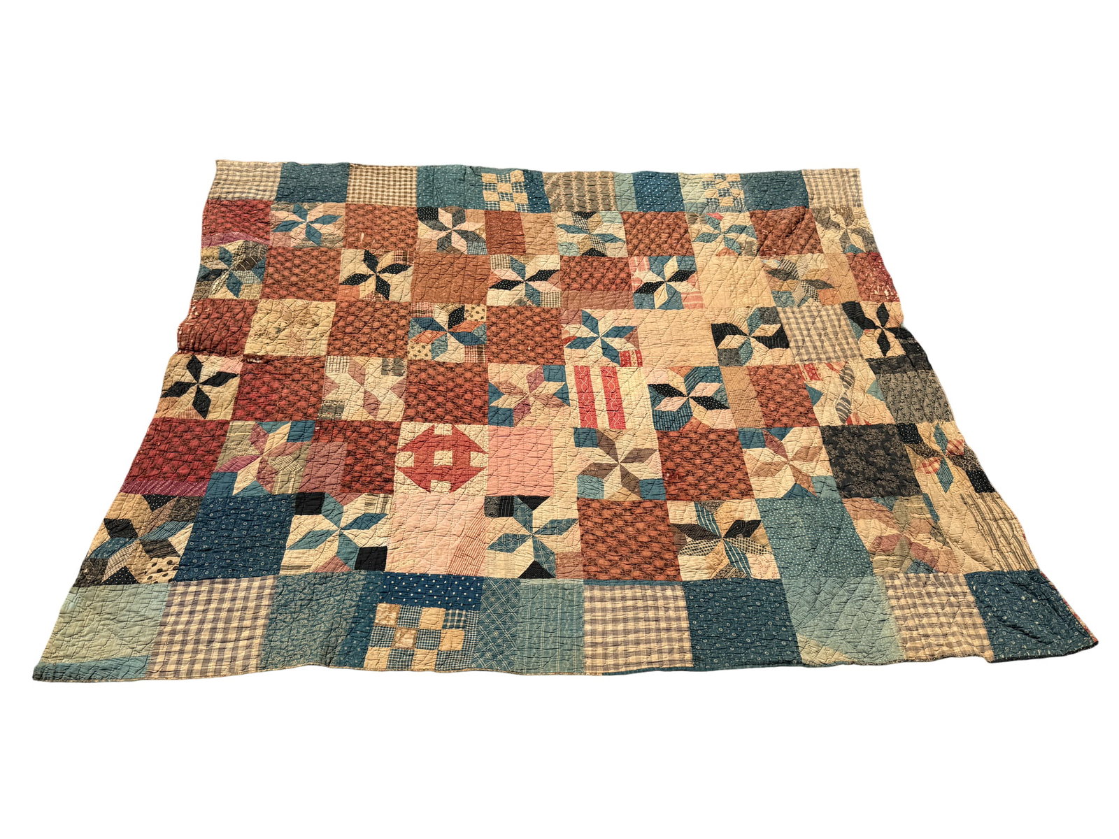 Antique Scrap Sampler Quilt 19th century Maryland? (1 of 8)
